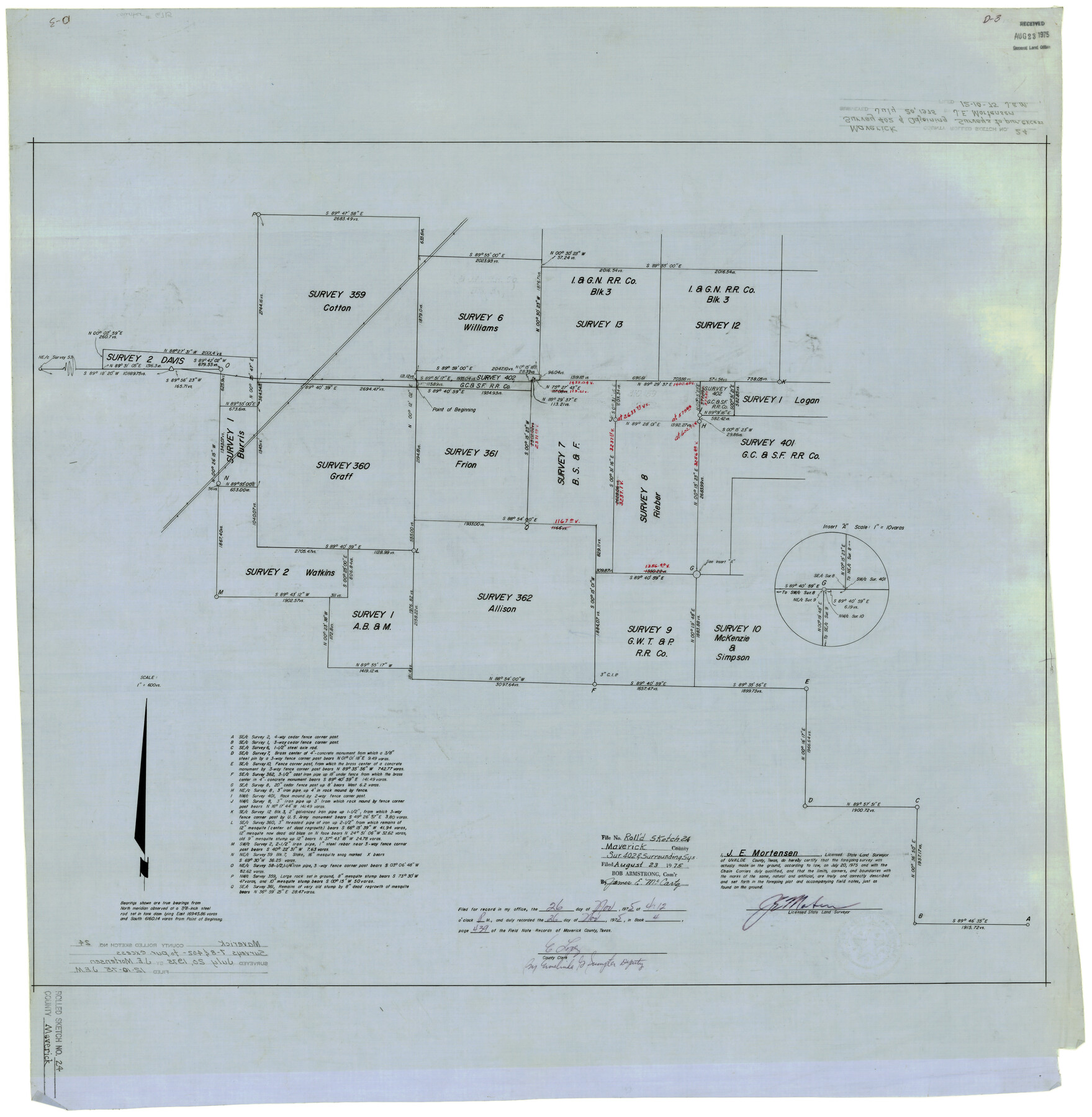 6715, Maverick County Rolled Sketch 24, General Map Collection
