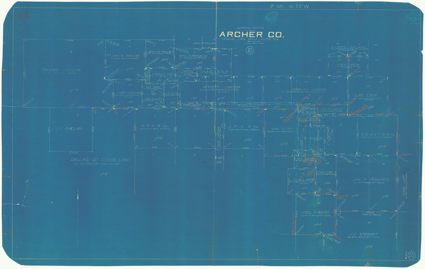 67151, Archer County Working Sketch 10b, General Map Collection