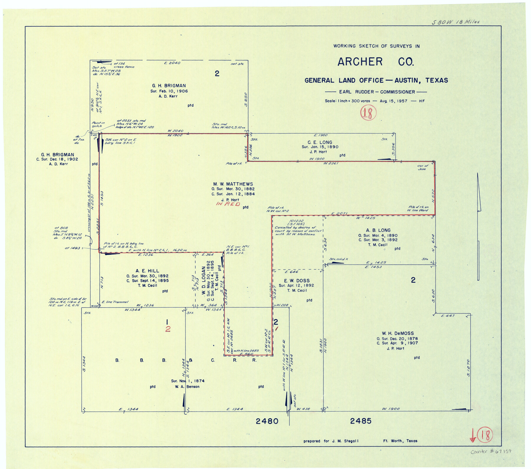 67159, Archer County Working Sketch 18, General Map Collection