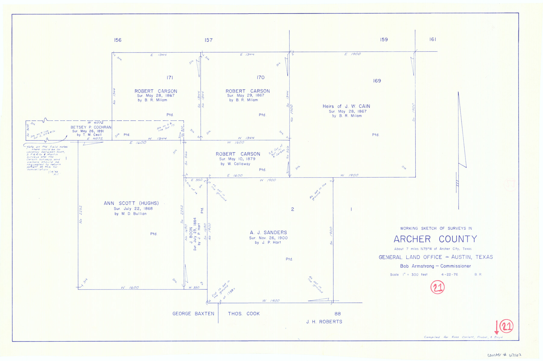 67162, Archer County Working Sketch 21, General Map Collection