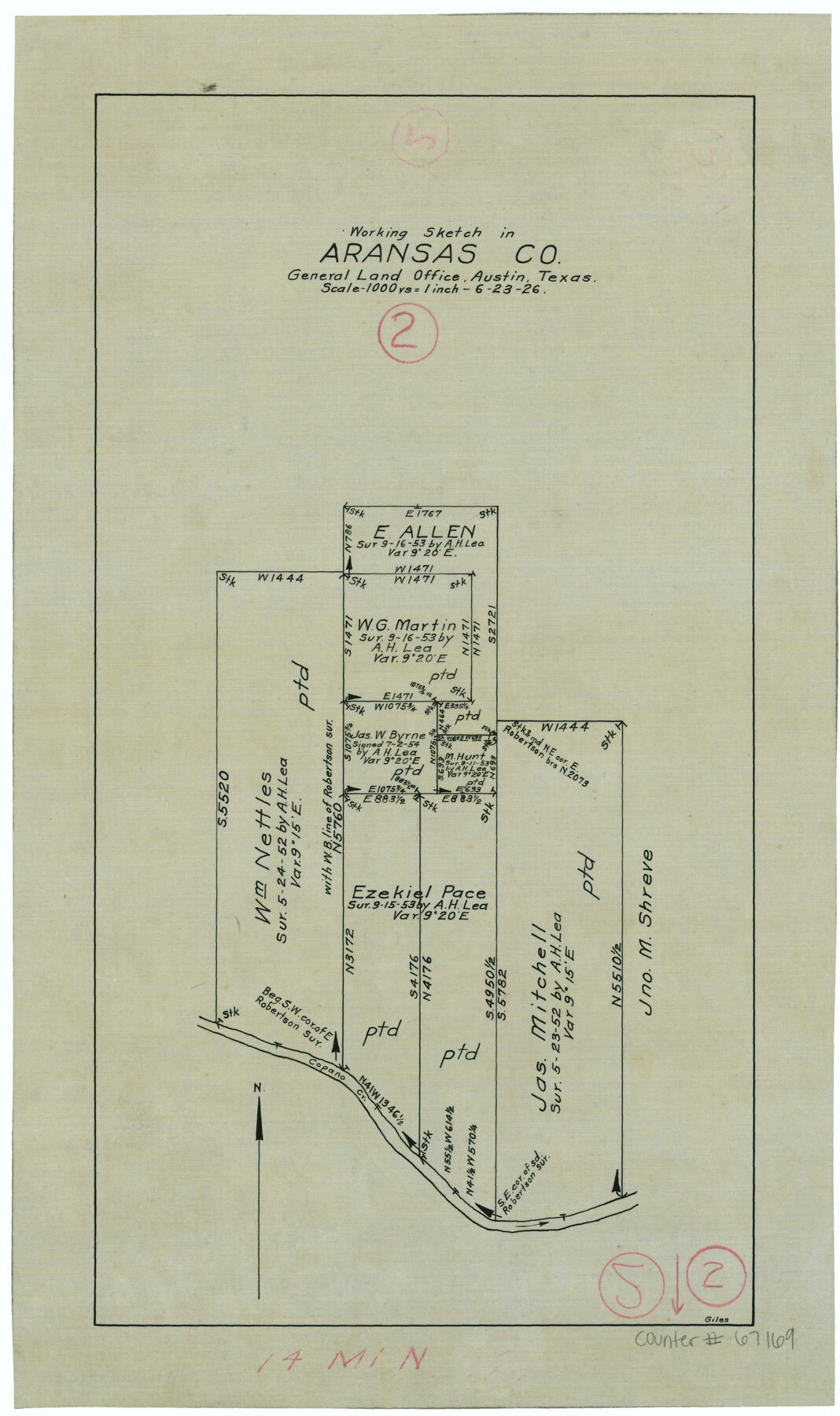 67169, Aransas County Working Sketch 2, General Map Collection