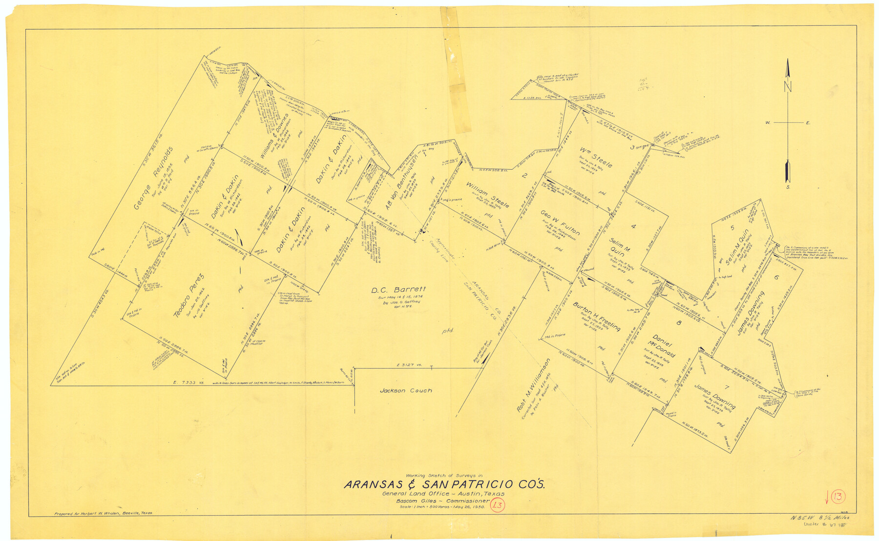 67180, Aransas County Working Sketch 13, General Map Collection