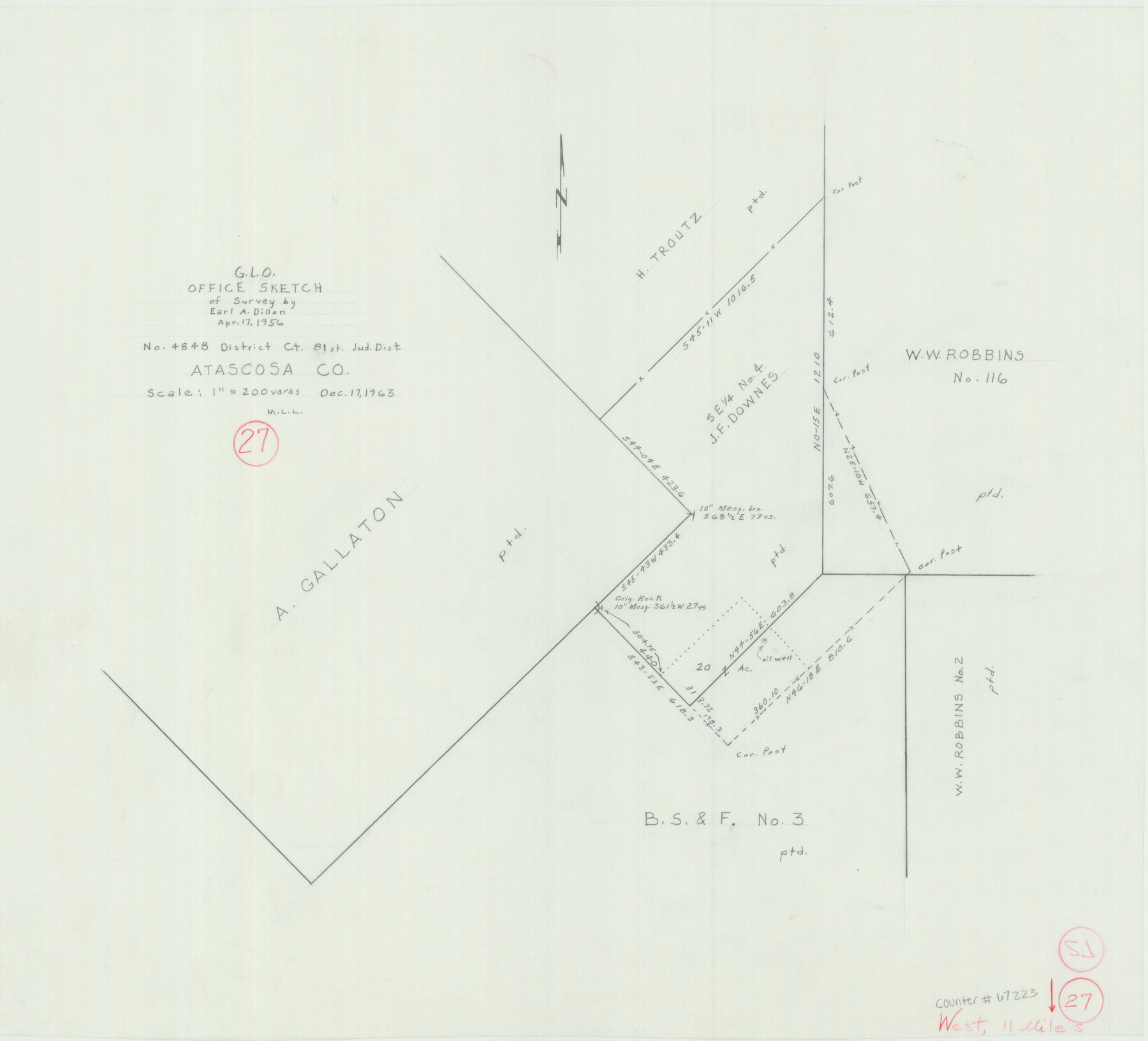 67223, Atascosa County Working Sketch 27, General Map Collection