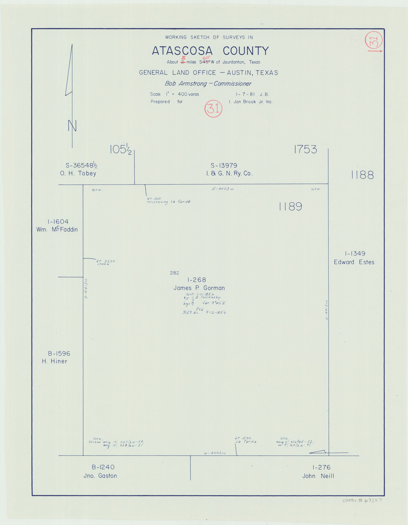 67227, Atascosa County Working Sketch 31, General Map Collection