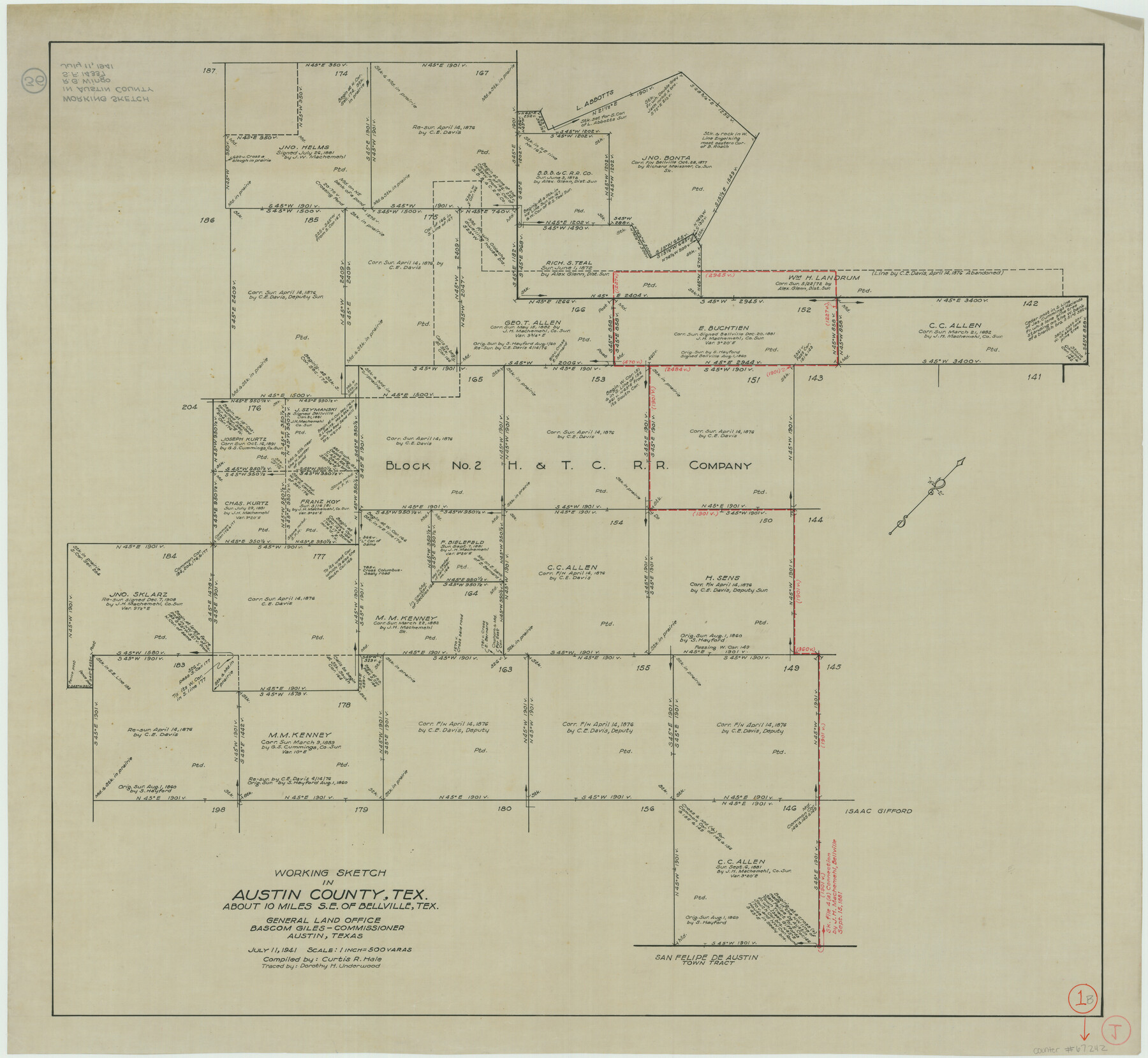 67242, Austin County Working Sketch 1, General Map Collection