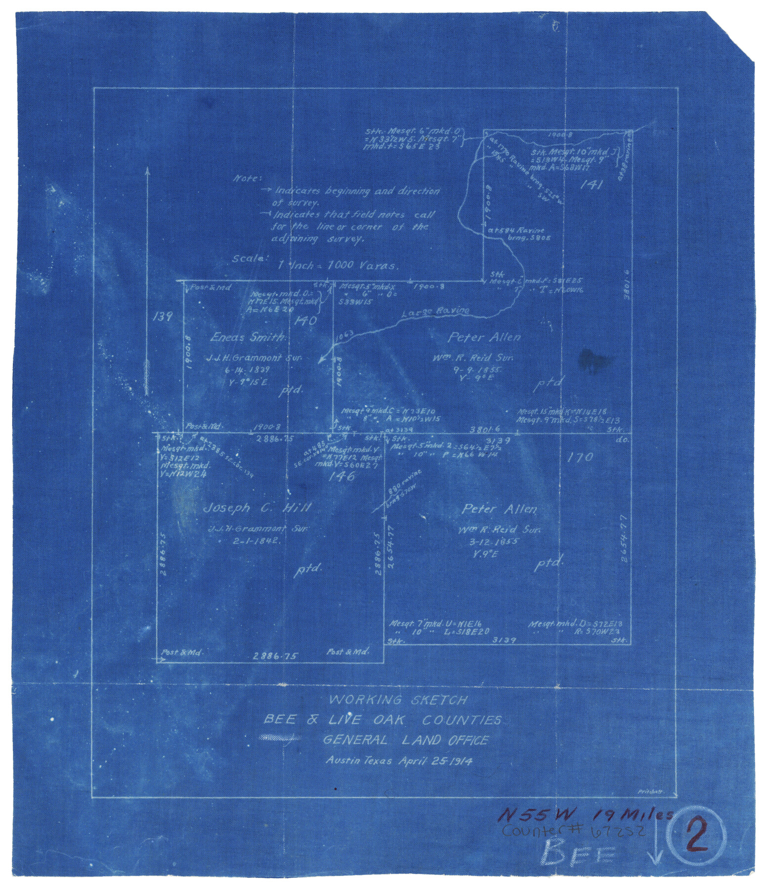 67252, Bee County Working Sketch 2, General Map Collection
