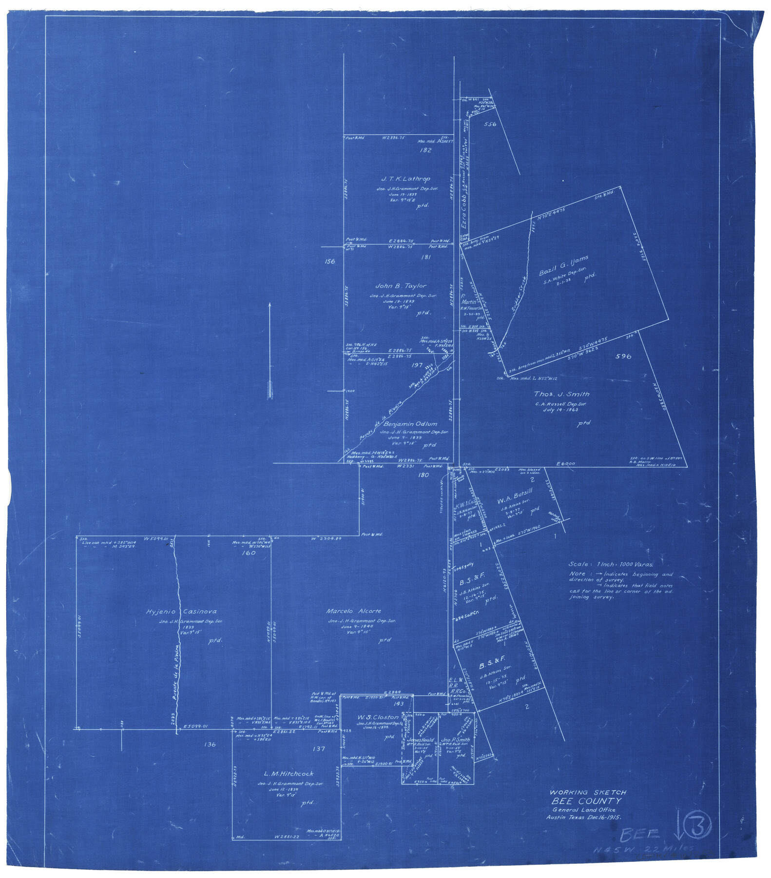 67253, Bee County Working Sketch 3, General Map Collection