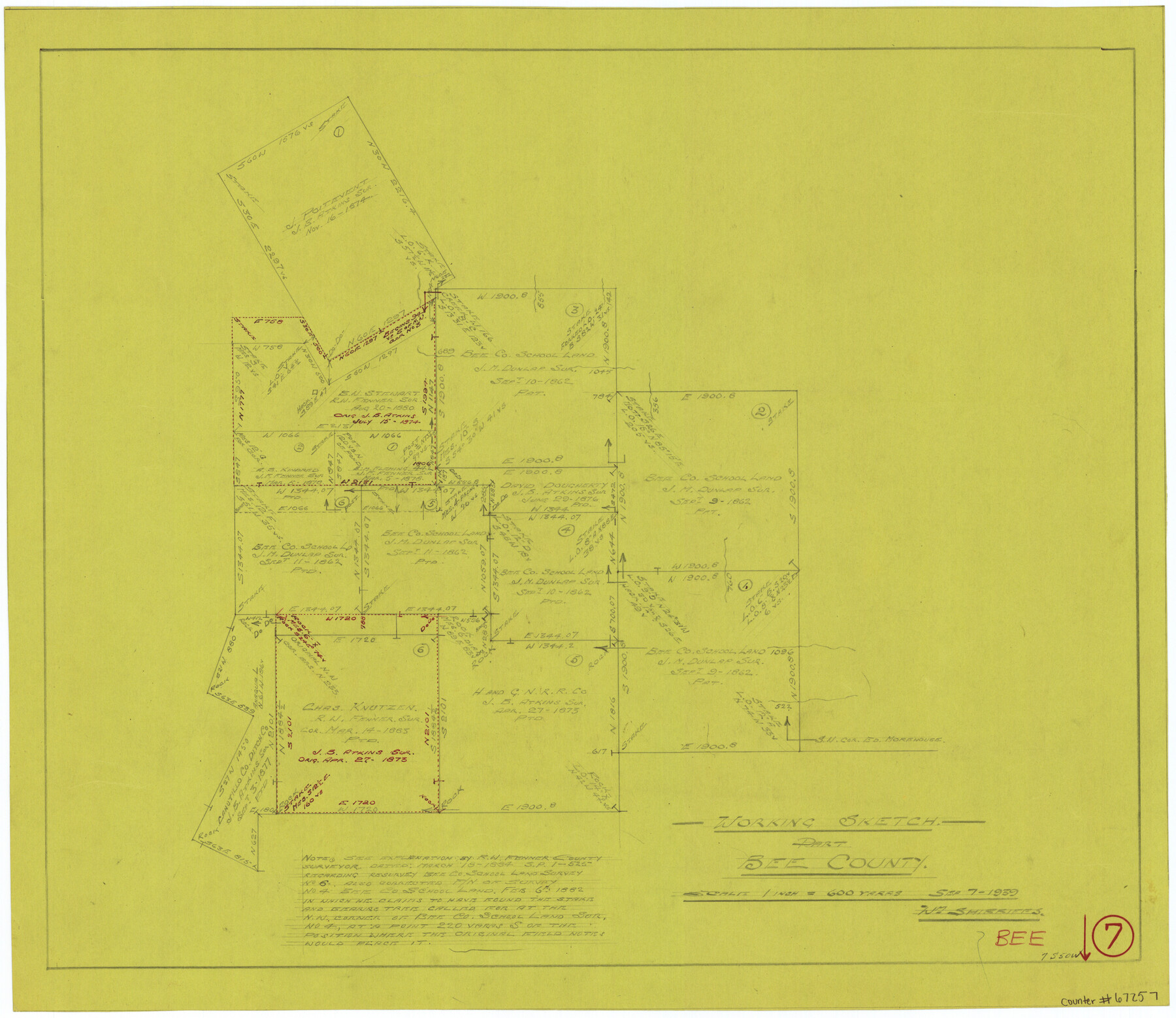 67257, Bee County Working Sketch 7, General Map Collection