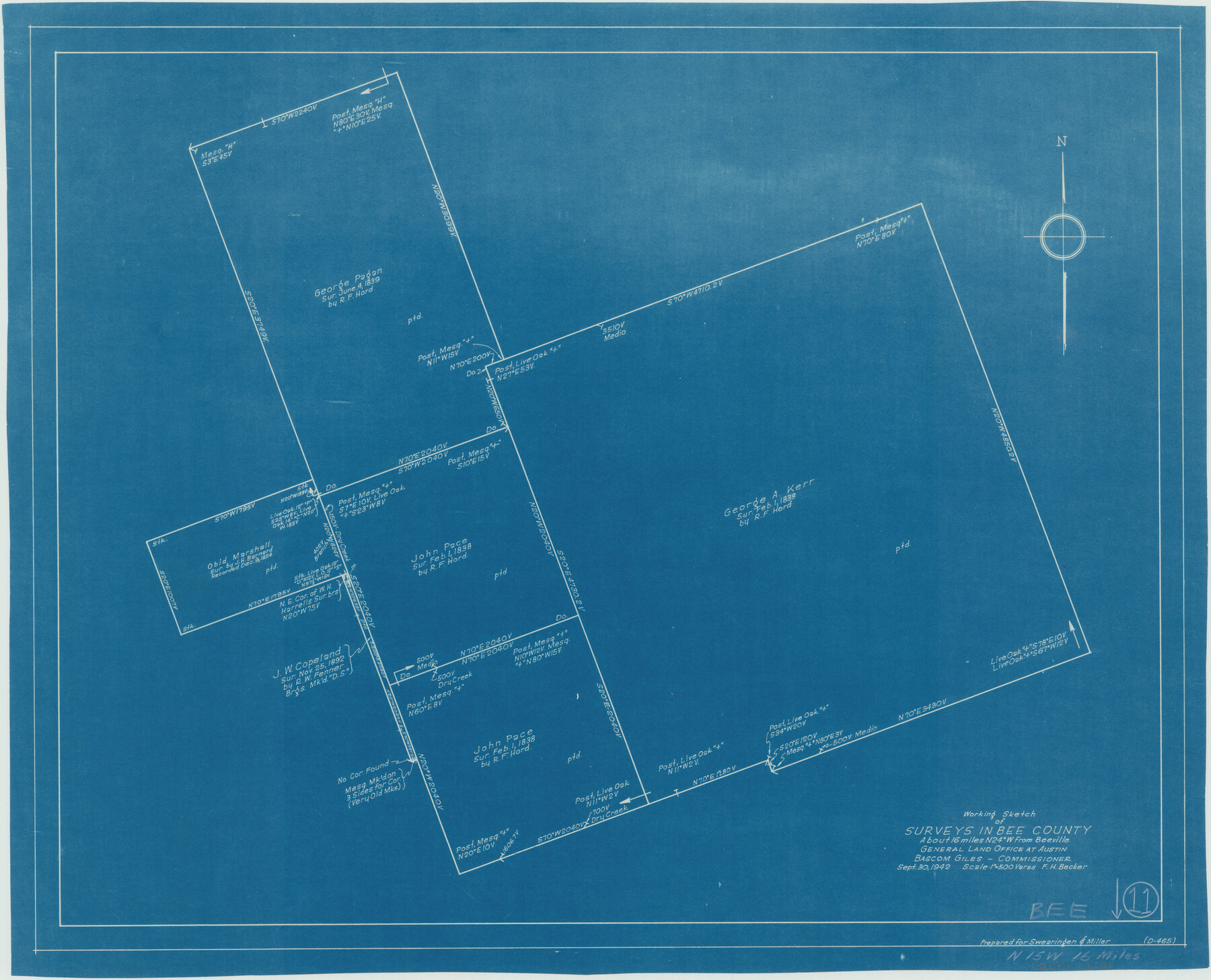 67261, Bee County Working Sketch 11, General Map Collection