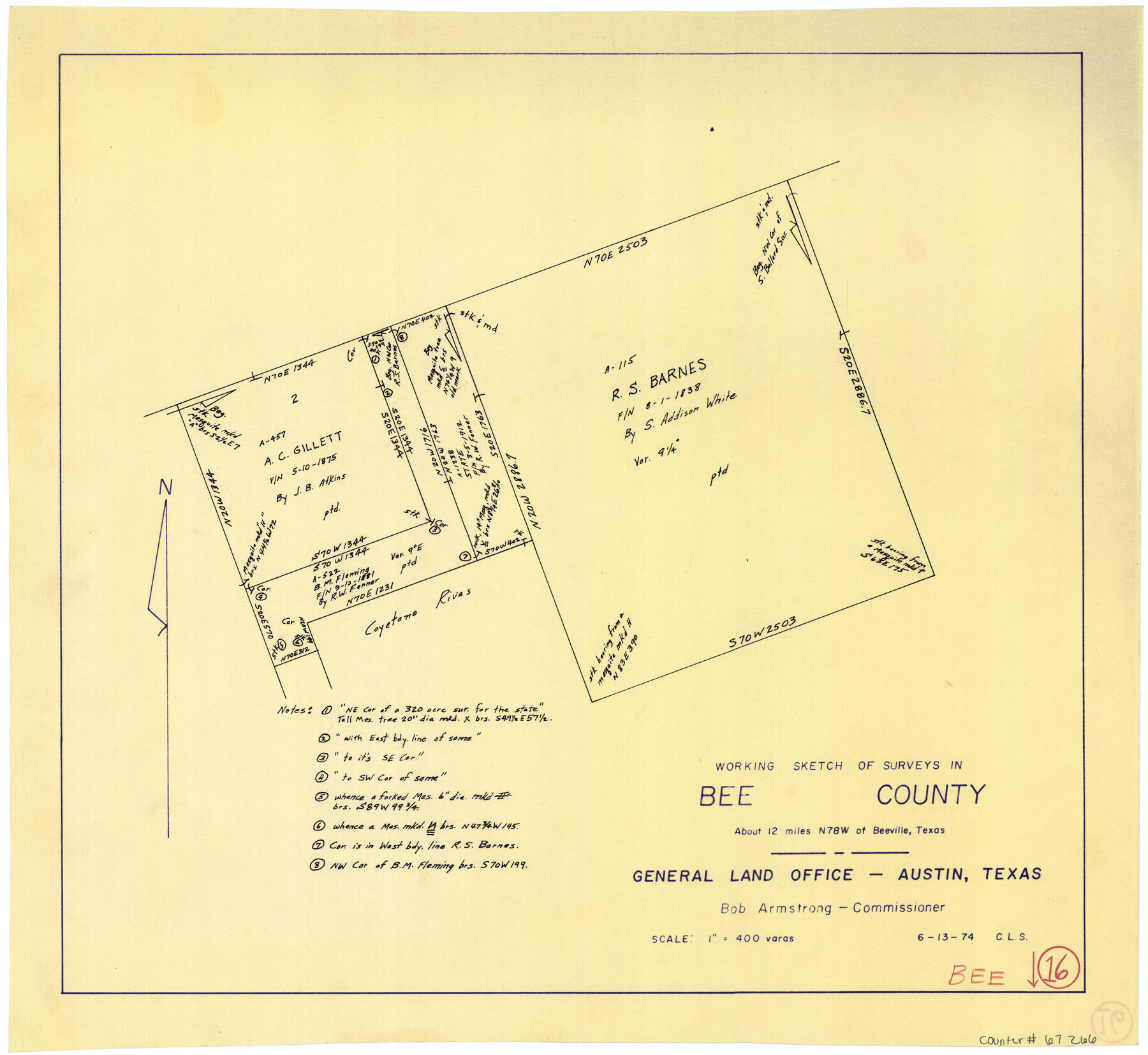 67266, Bee County Working Sketch 16, General Map Collection