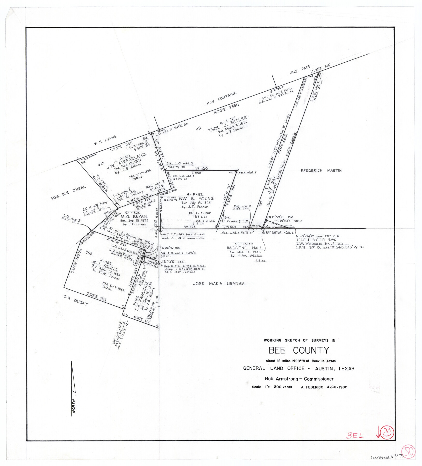 67270, Bee County Working Sketch 20, General Map Collection