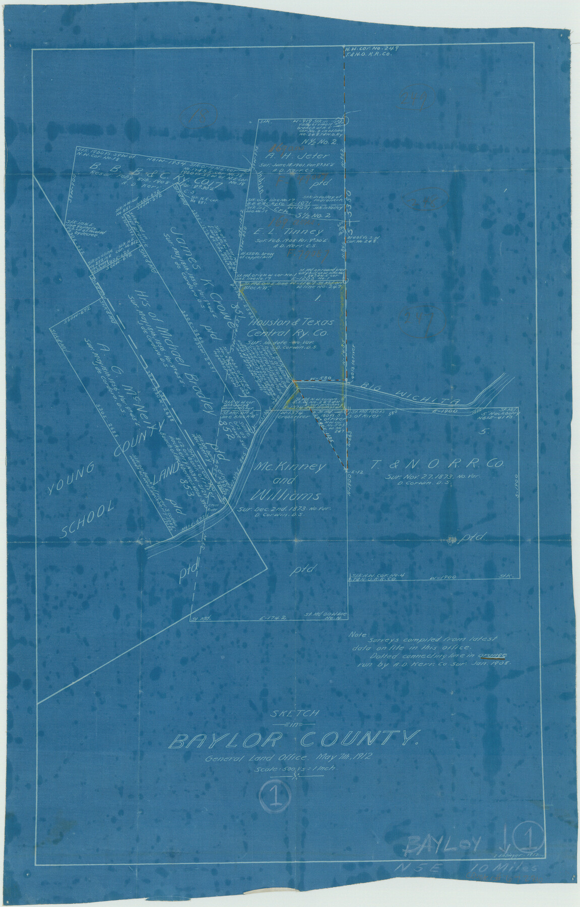 67286, Baylor County Working Sketch 1, General Map Collection