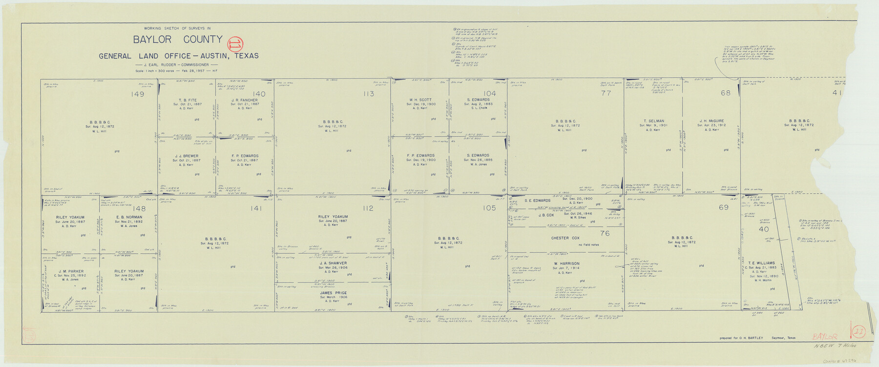 67296, Baylor County Working Sketch 11, General Map Collection