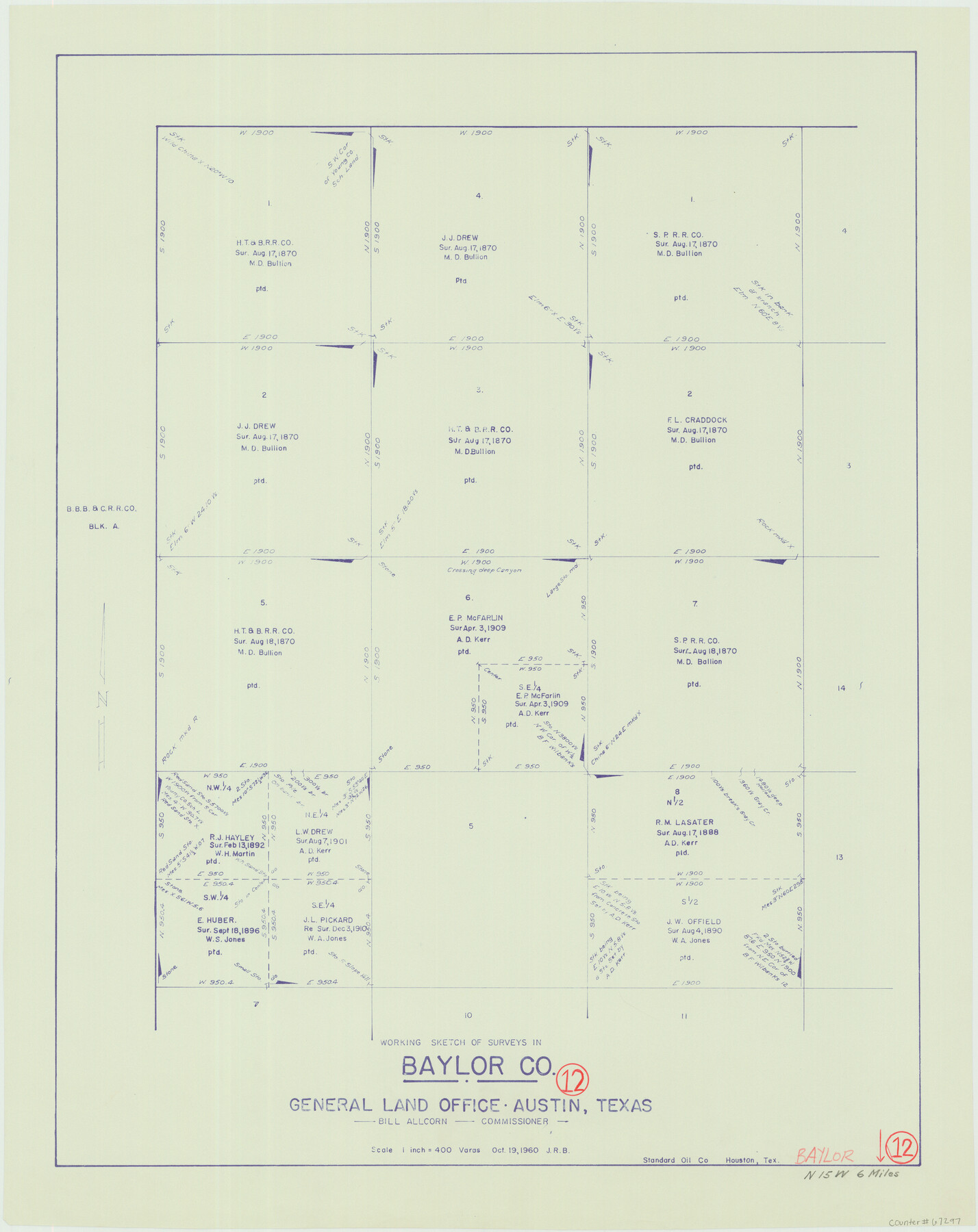67297, Baylor County Working Sketch 12, General Map Collection