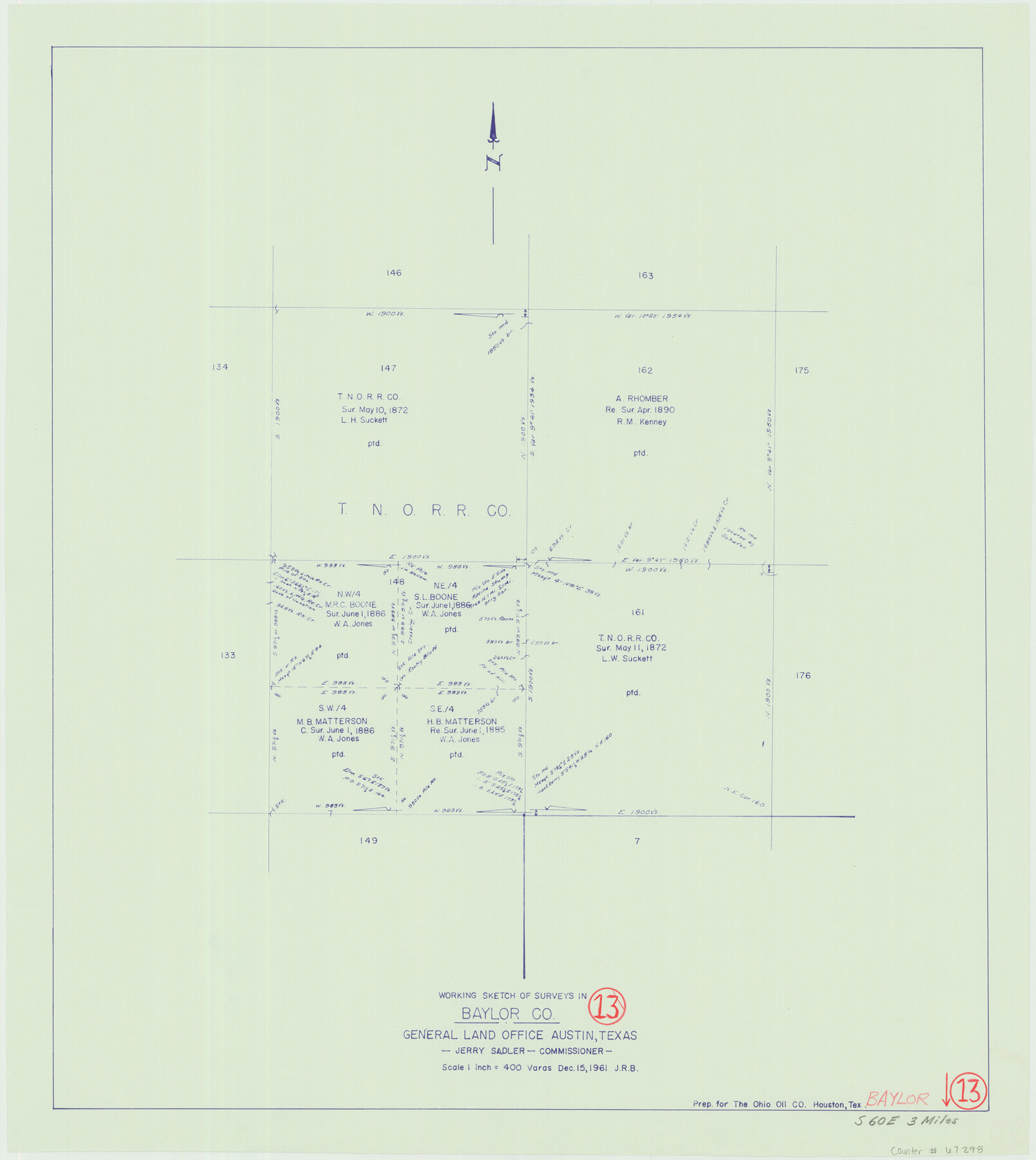 67298, Baylor County Working Sketch 13, General Map Collection