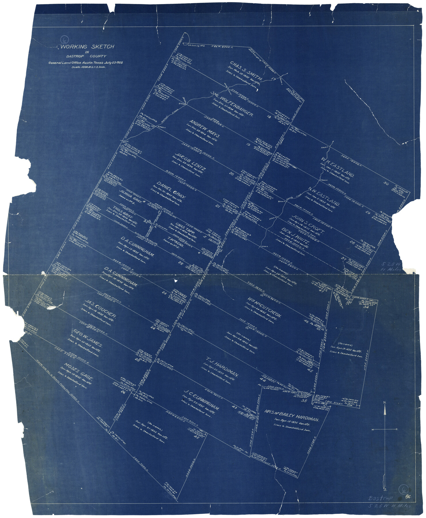 67306, Bastrop County Working Sketch 6, General Map Collection
