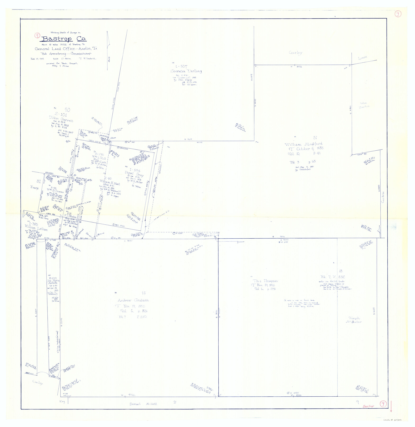 67309, Bastrop County Working Sketch 9, General Map Collection