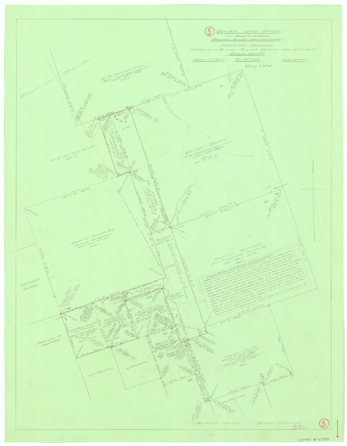 67345, Bell County Working Sketch 5, General Map Collection