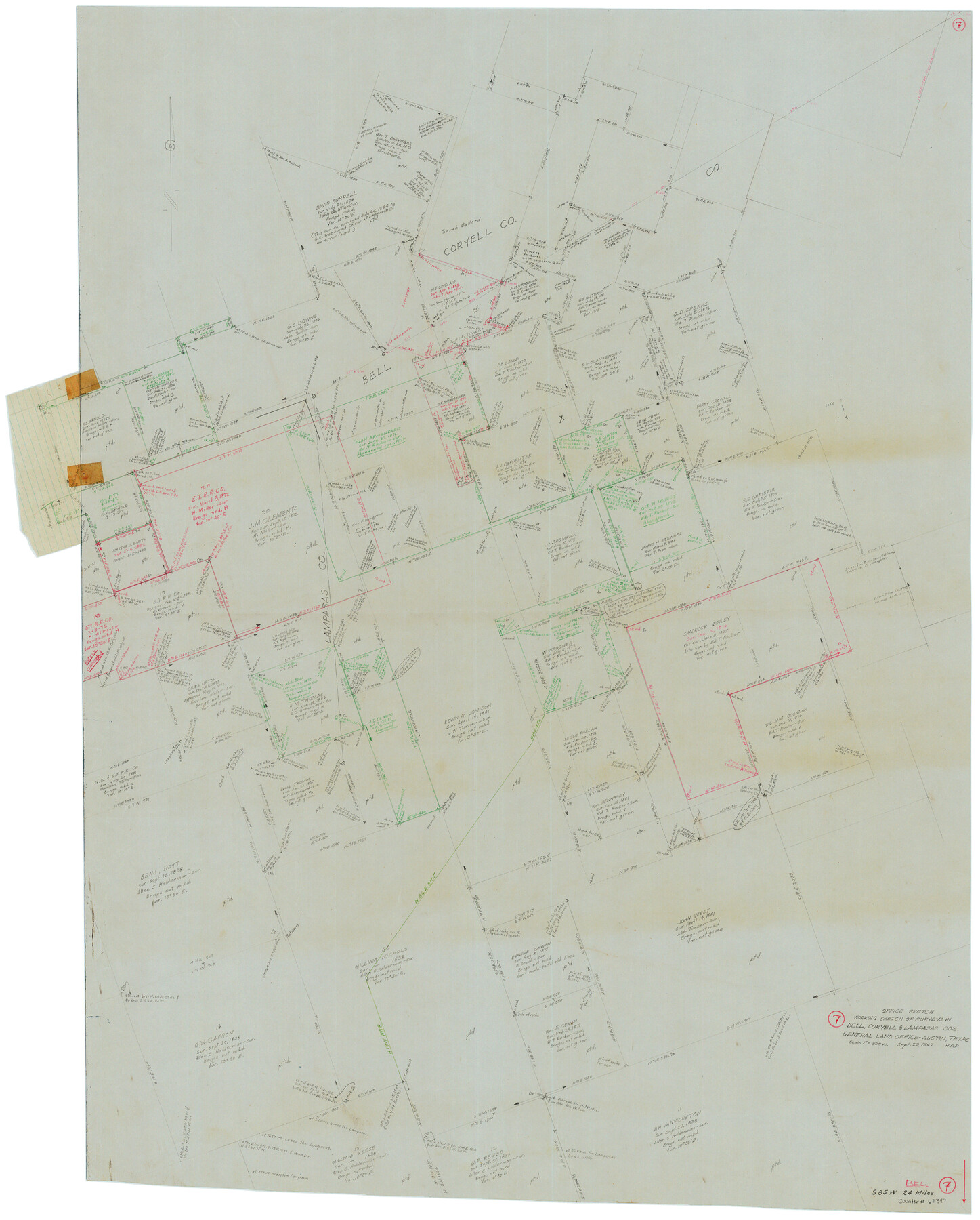 67347, Bell County Working Sketch 7, General Map Collection
