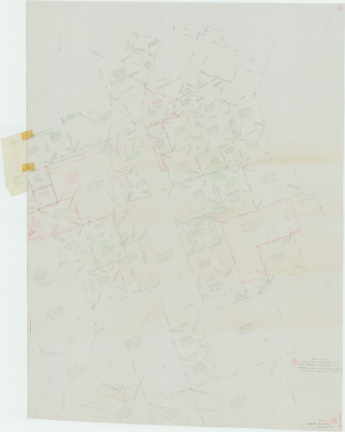 67347, Bell County Working Sketch 7, General Map Collection