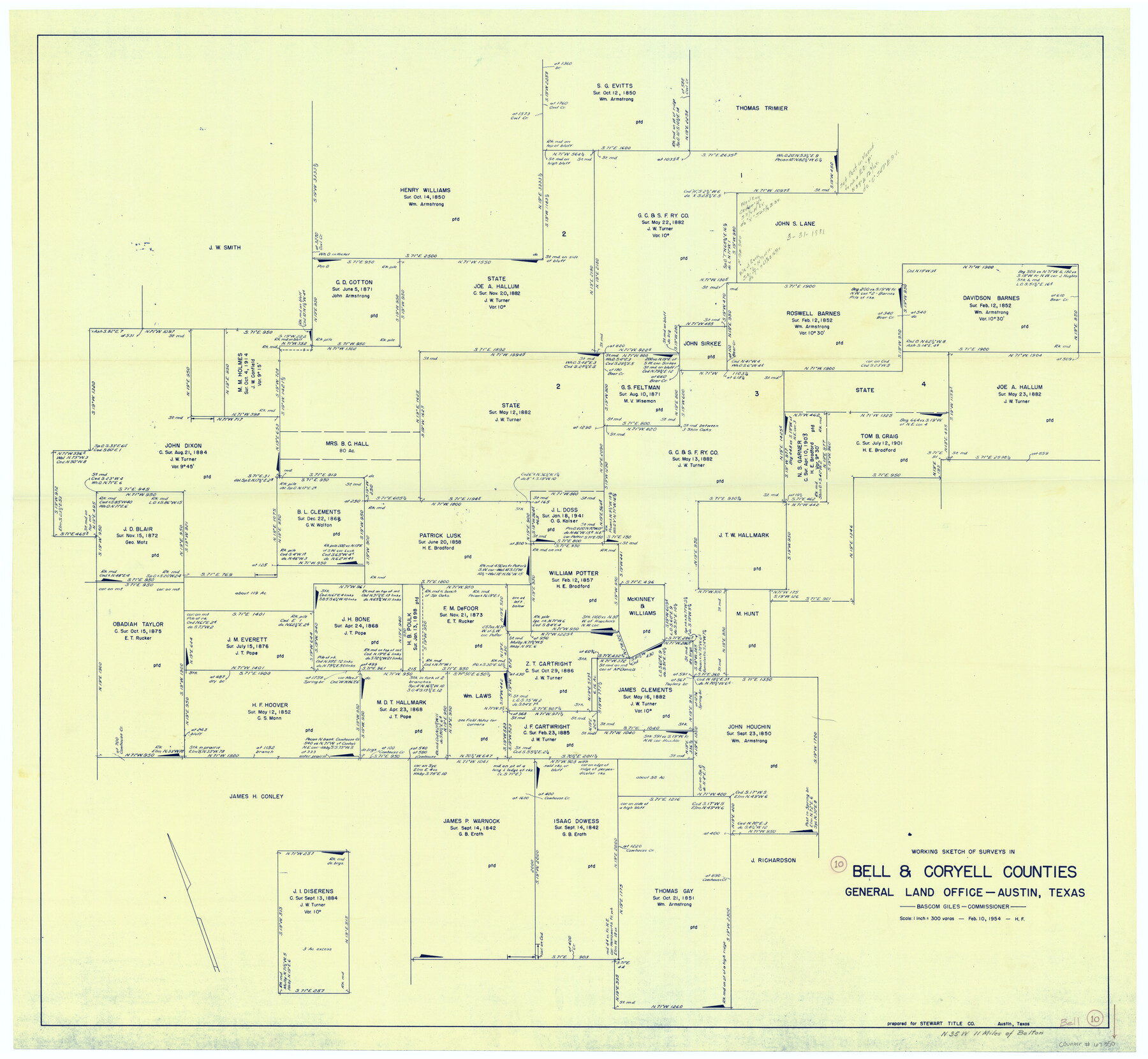 67350, Bell County Working Sketch 10, General Map Collection