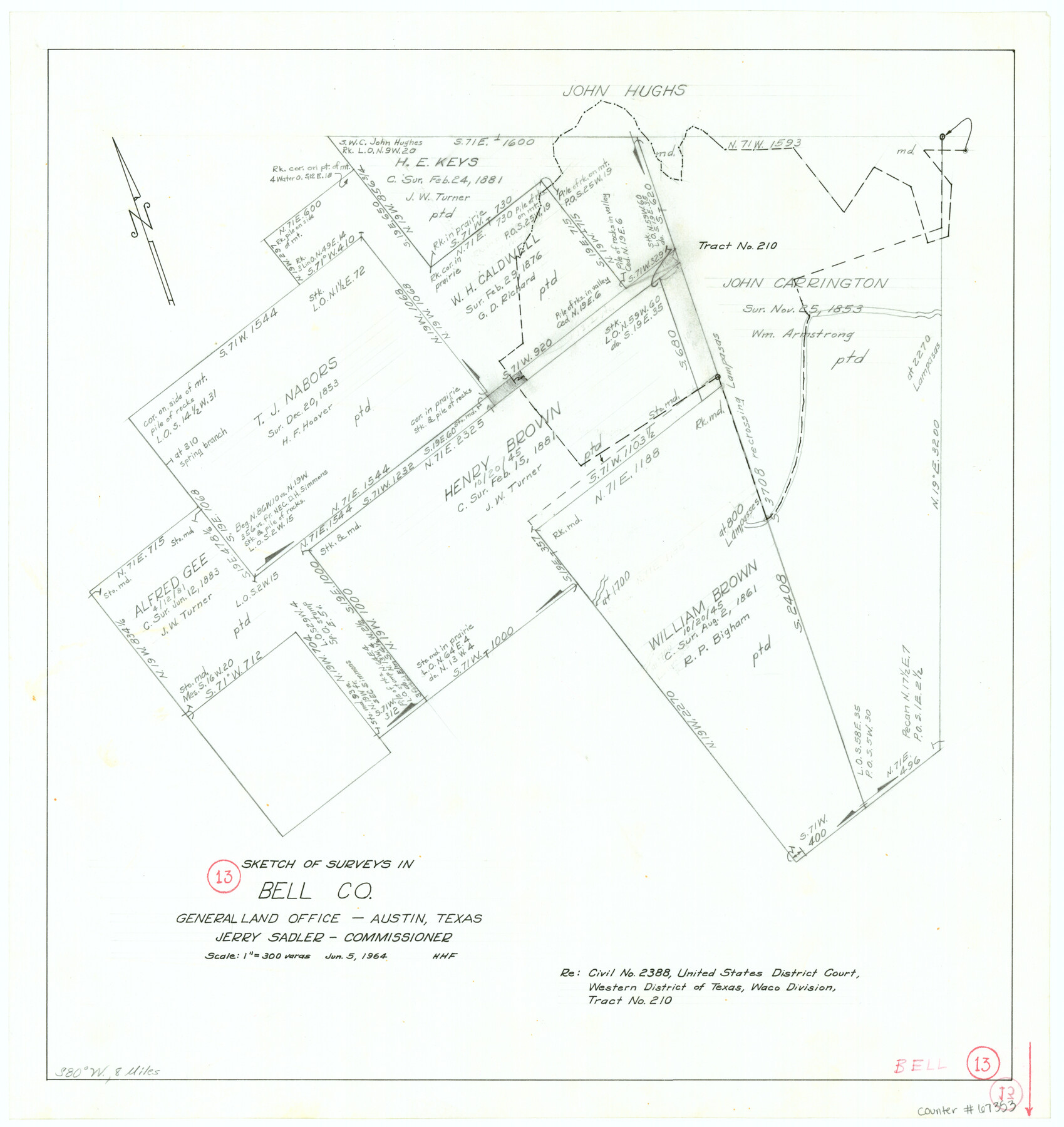 67353, Bell County Working Sketch 13, General Map Collection