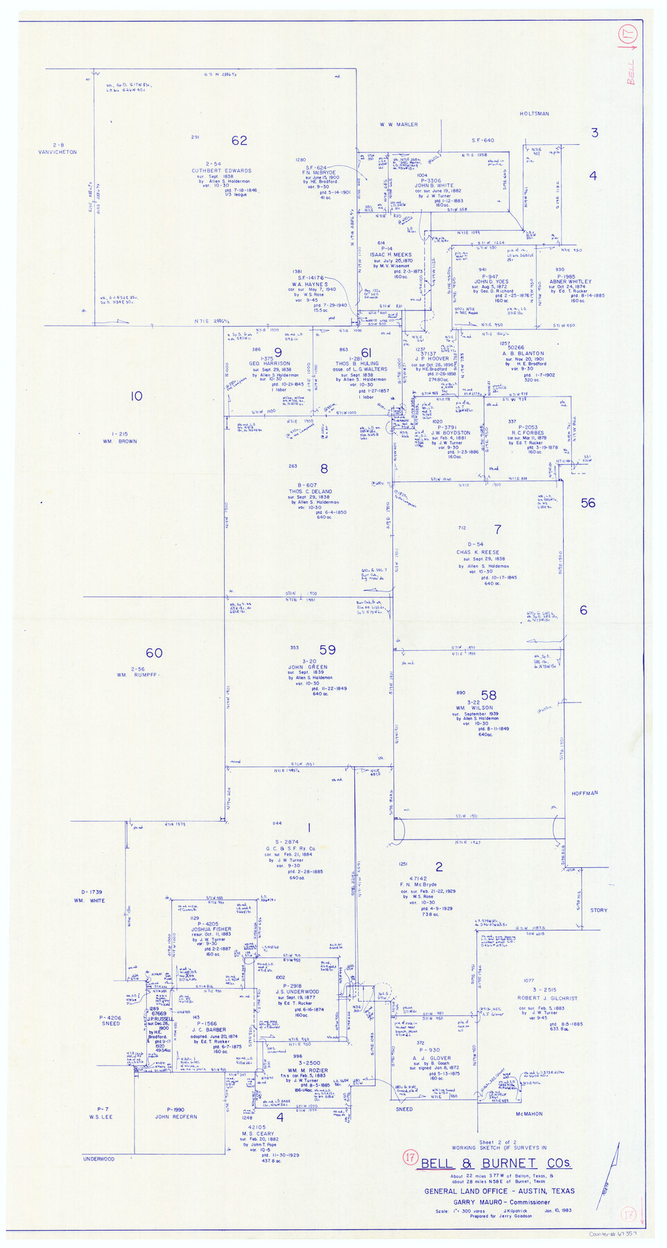 67357, Bell County Working Sketch 17, General Map Collection