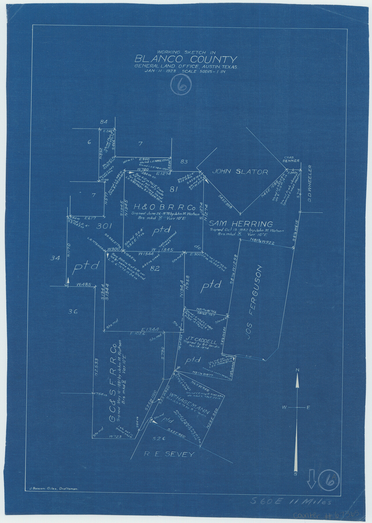 67365, Blanco County Working Sketch 6, General Map Collection