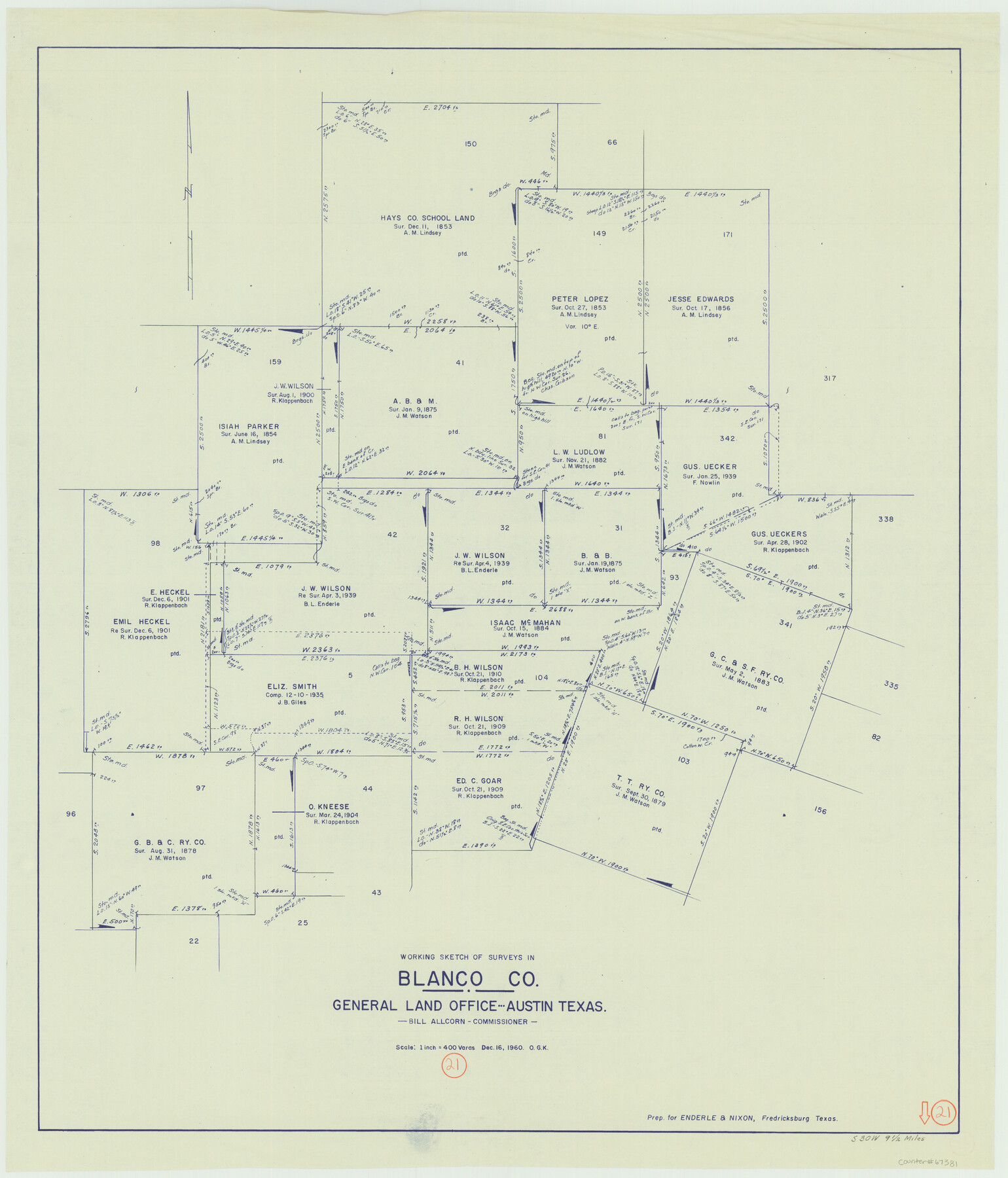 67381, Blanco County Working Sketch 21, General Map Collection