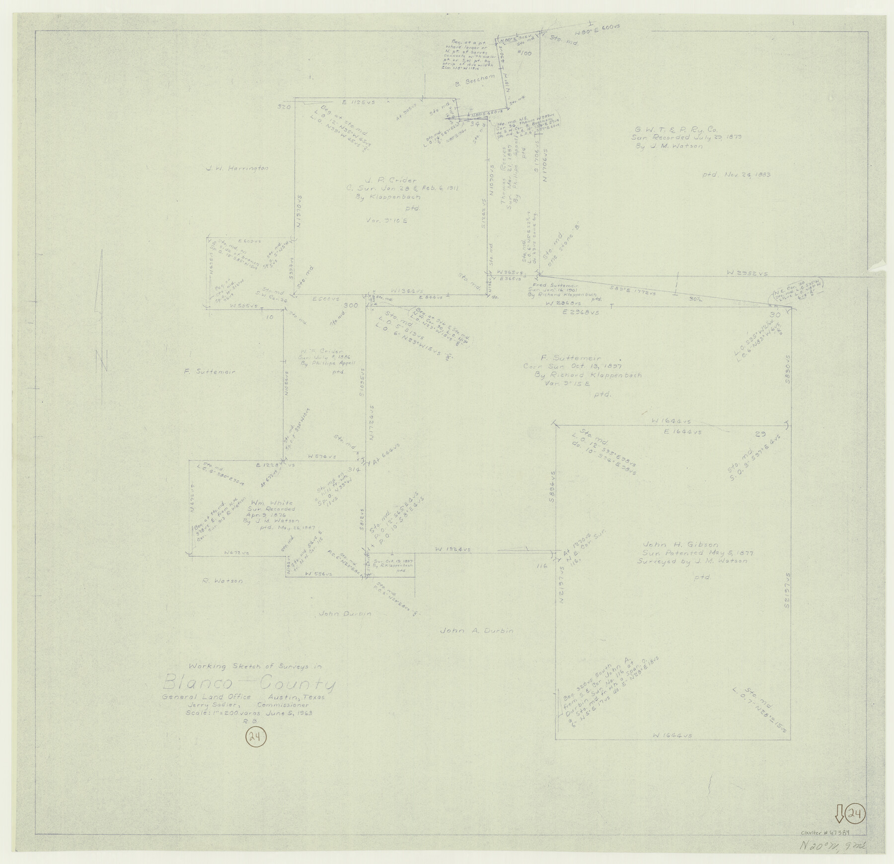 67384, Blanco County Working Sketch 24, General Map Collection