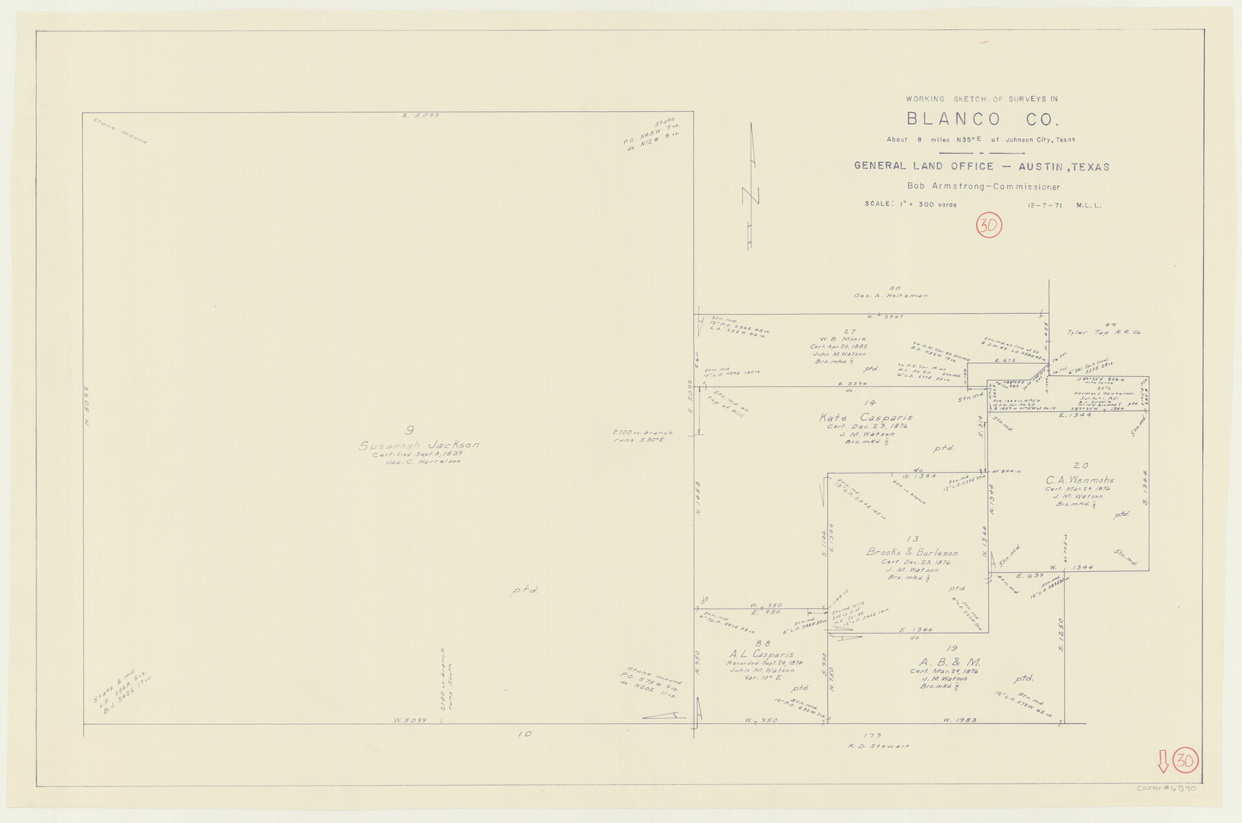 67390, Blanco County Working Sketch 30, General Map Collection