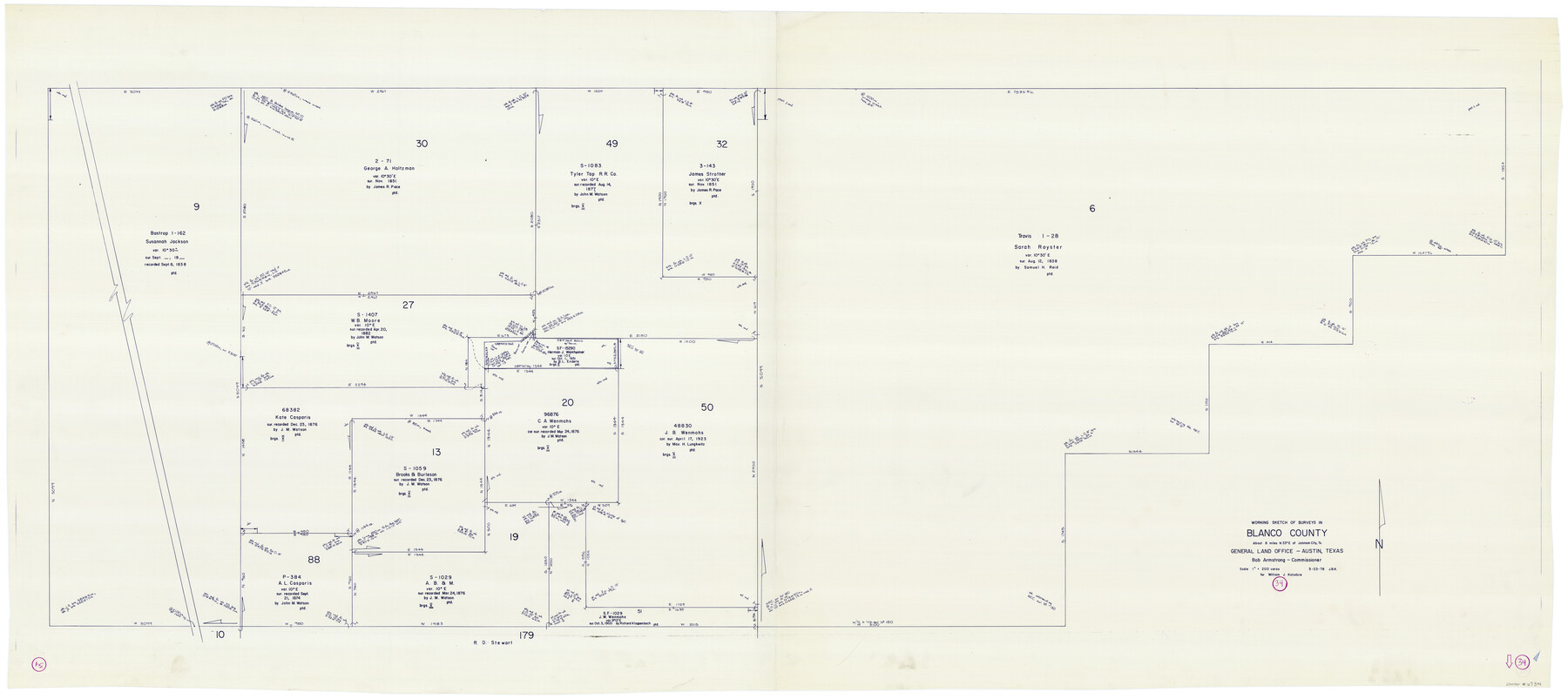 67394, Blanco County Working Sketch 34, General Map Collection
