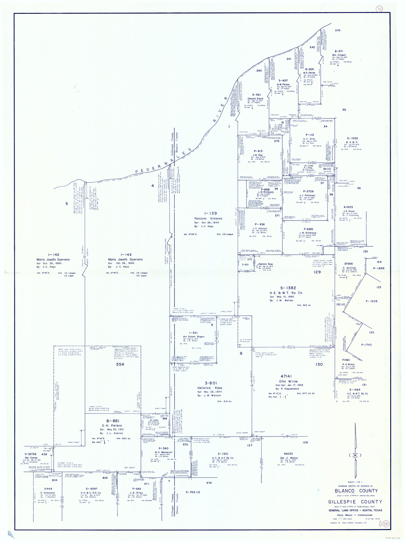 67398, Blanco County Working Sketch 38, General Map Collection