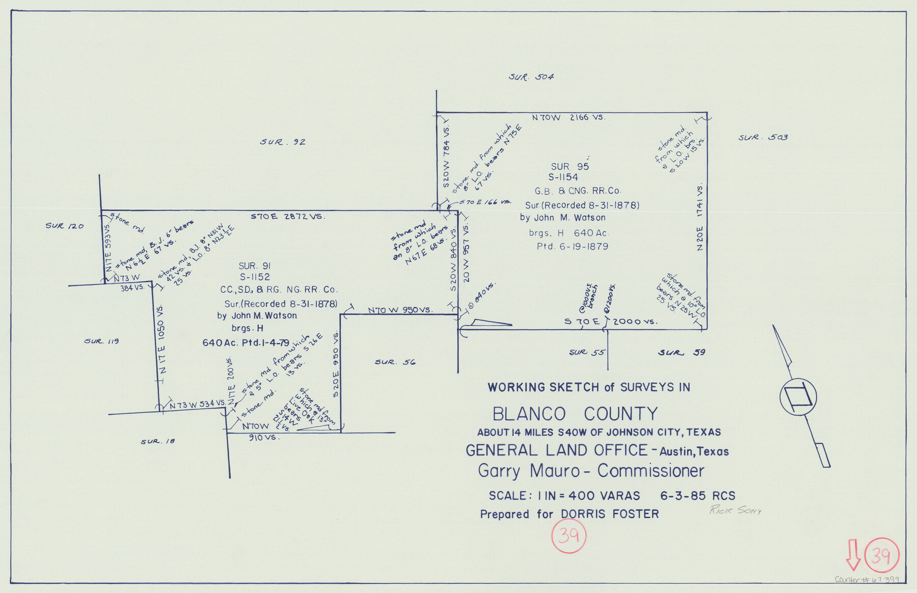 67399, Blanco County Working Sketch 39, General Map Collection