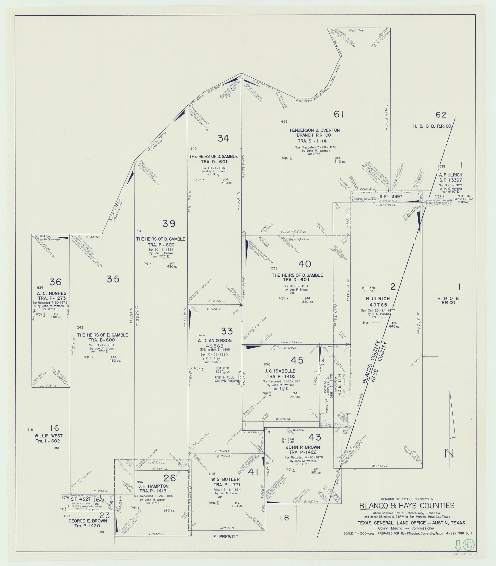 67402, Blanco County Working Sketch 42, General Map Collection