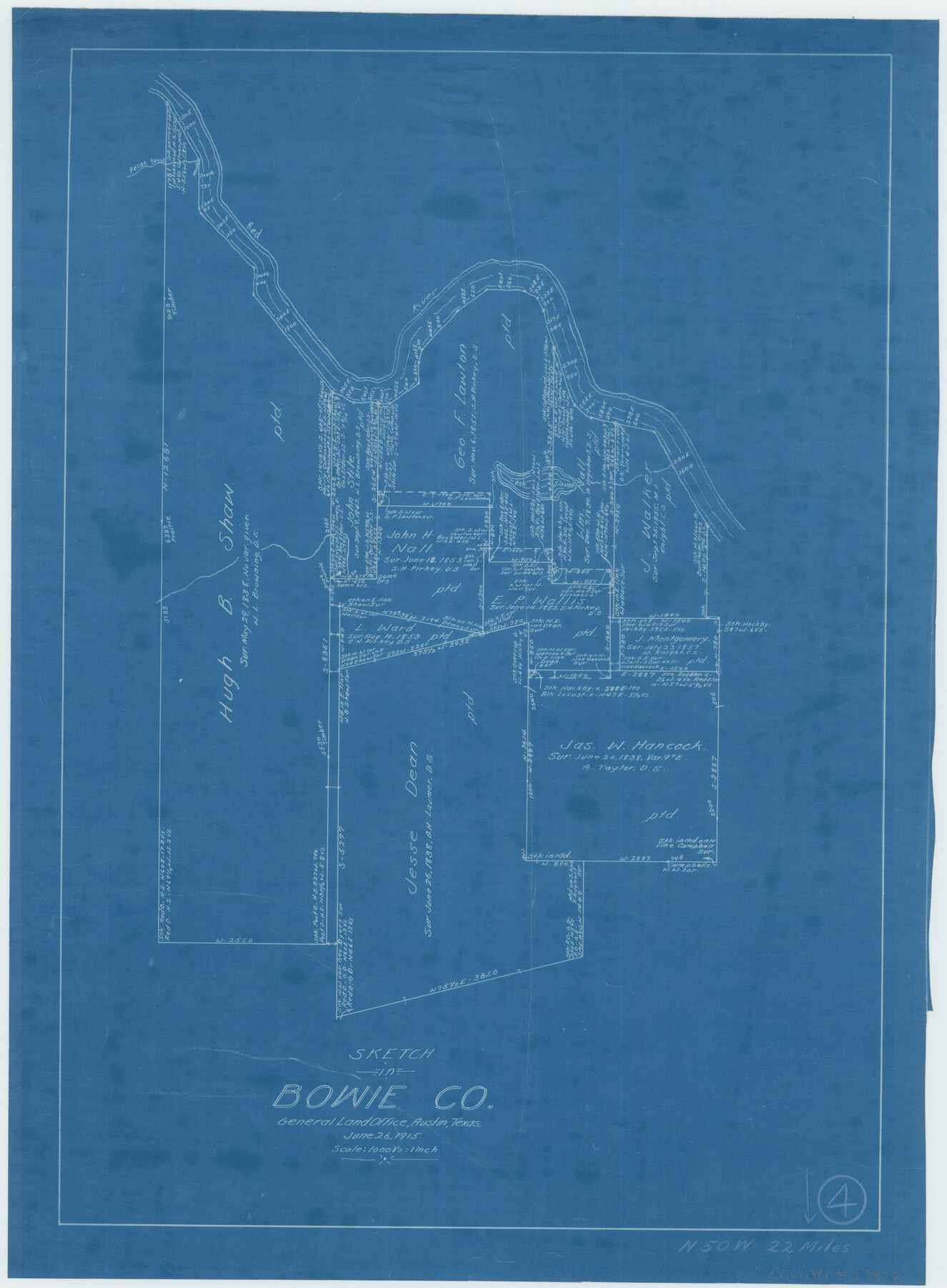 67408, Bowie County Working Sketch 4, General Map Collection