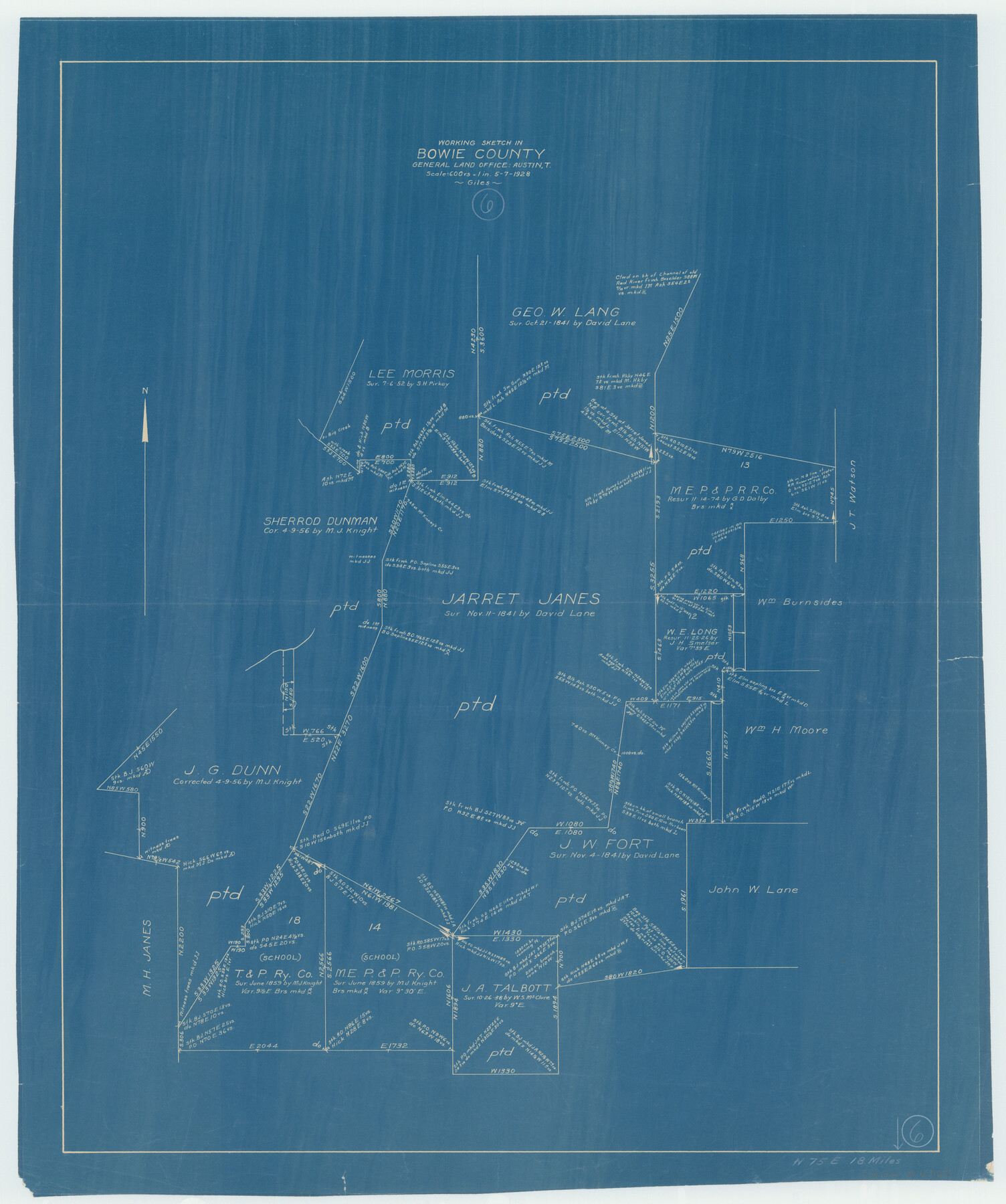 67410, Bowie County Working Sketch 6, General Map Collection