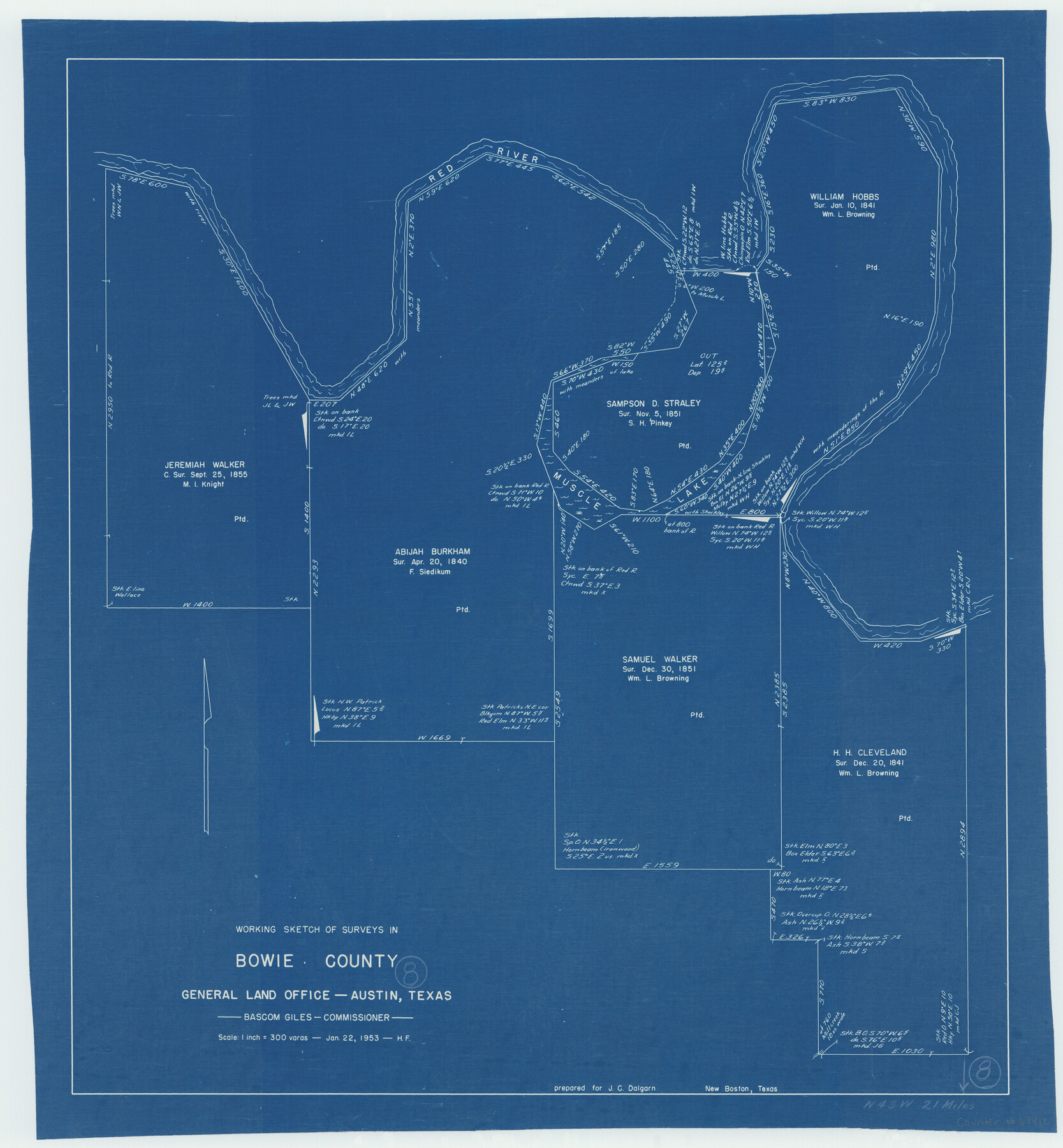 67412, Bowie County Working Sketch 8, General Map Collection