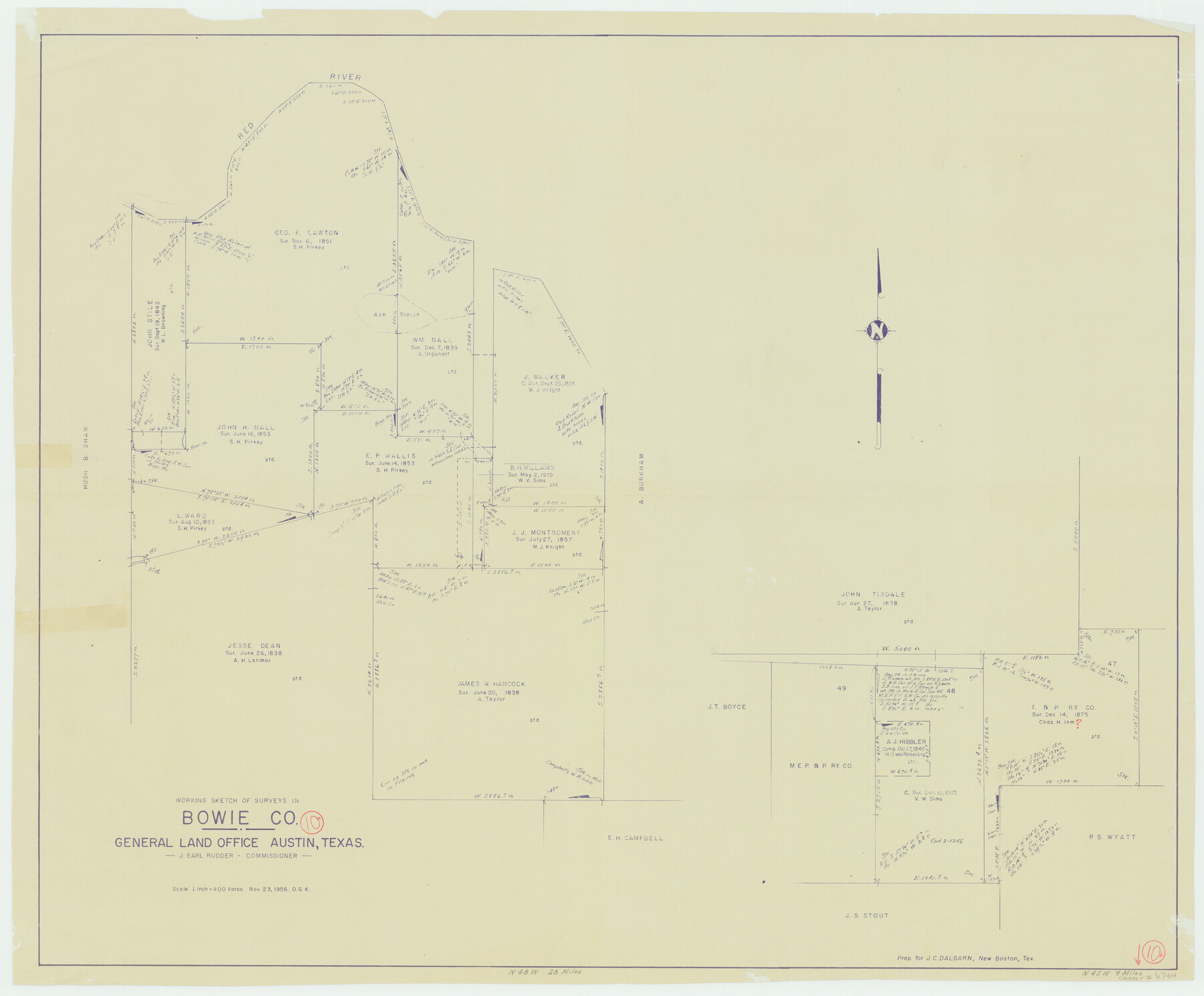 67414, Bowie County Working Sketch 10b, General Map Collection