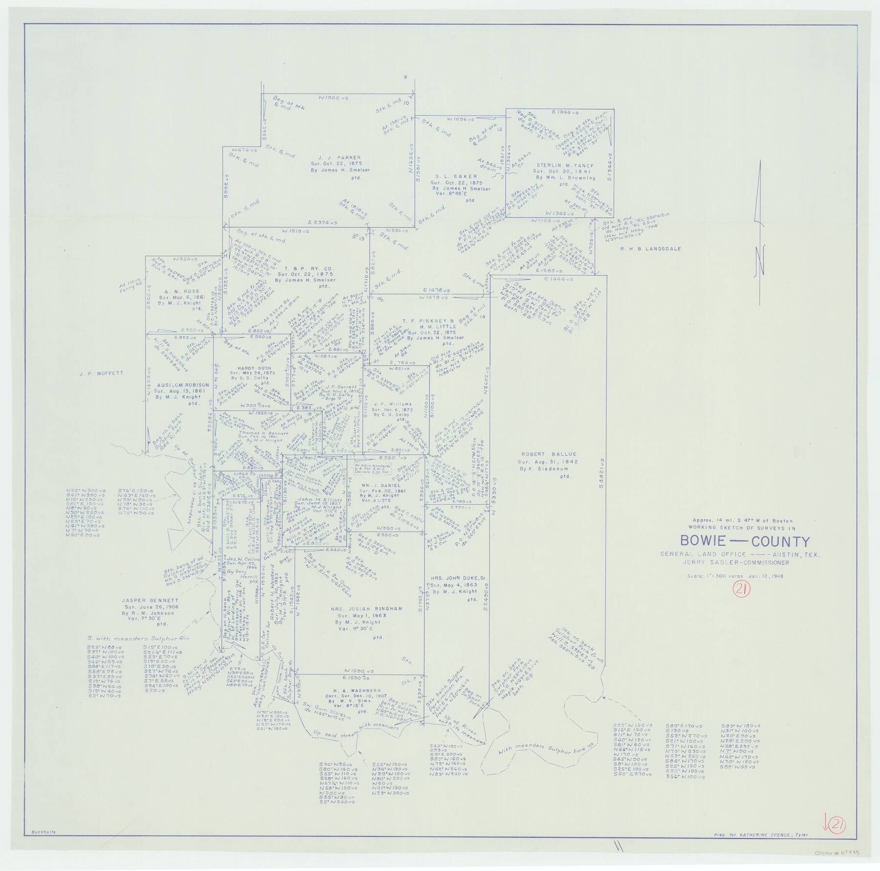 67425, Bowie County Working Sketch 21, General Map Collection