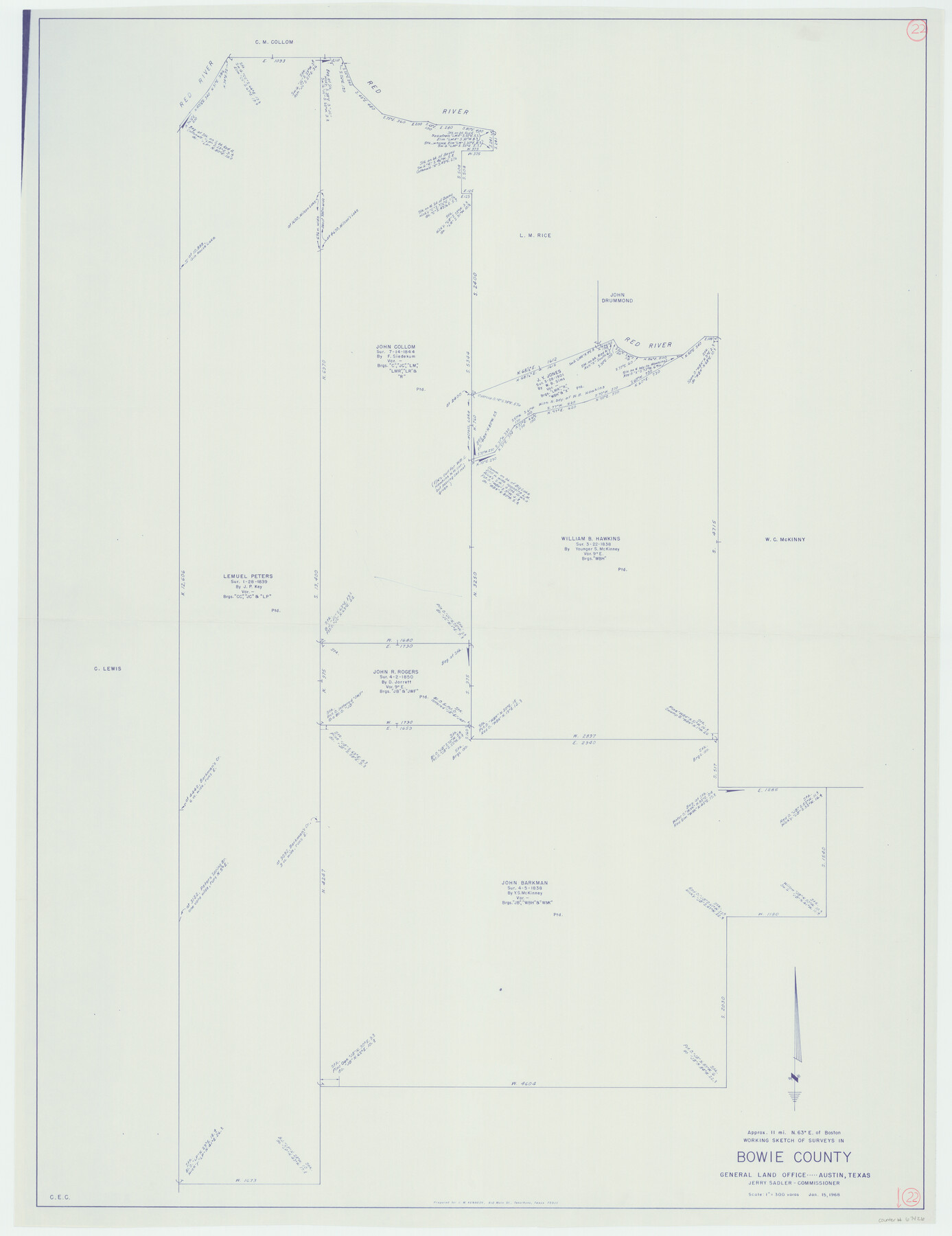 67426, Bowie County Working Sketch 22, General Map Collection