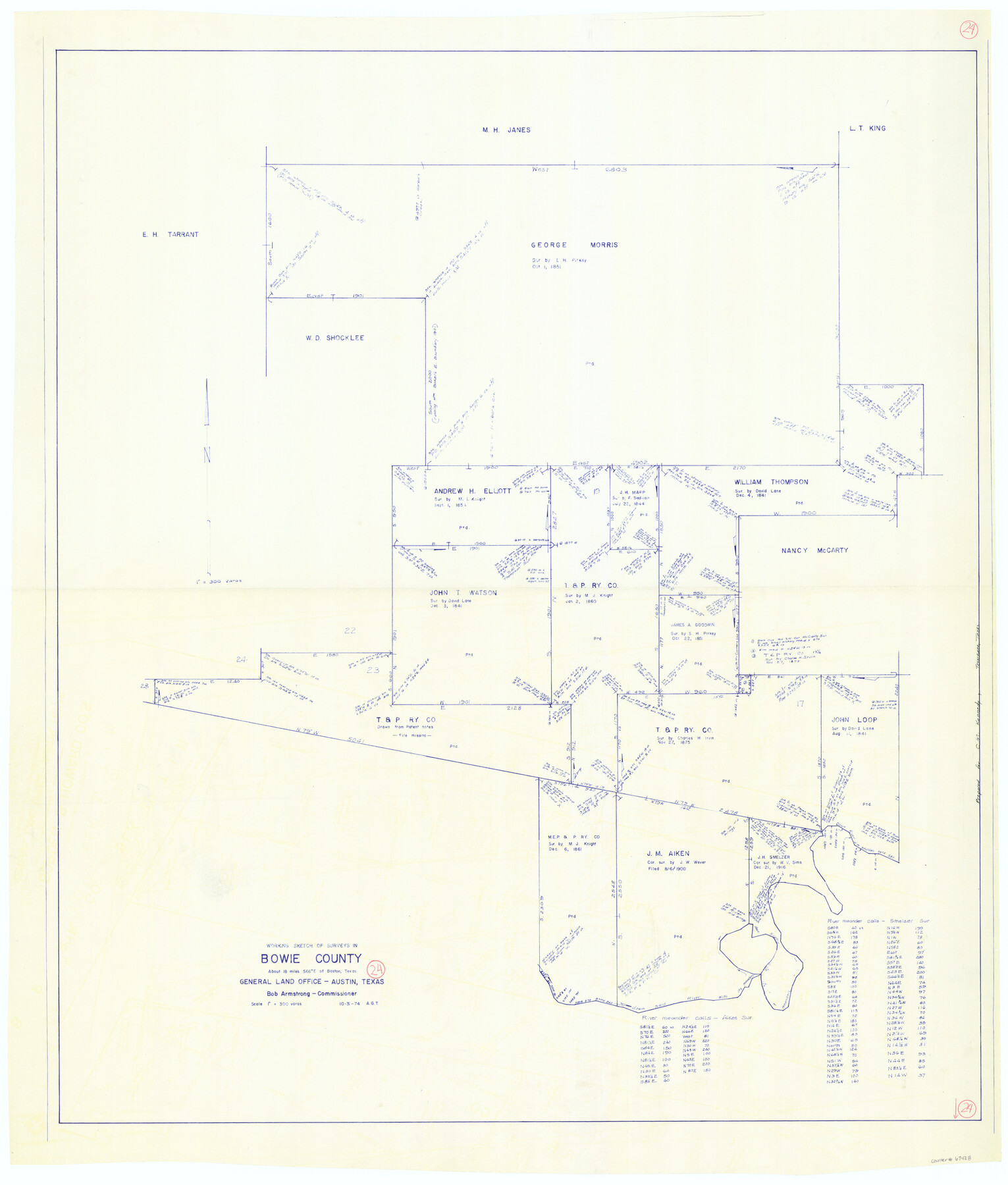 67428, Bowie County Working Sketch 24, General Map Collection