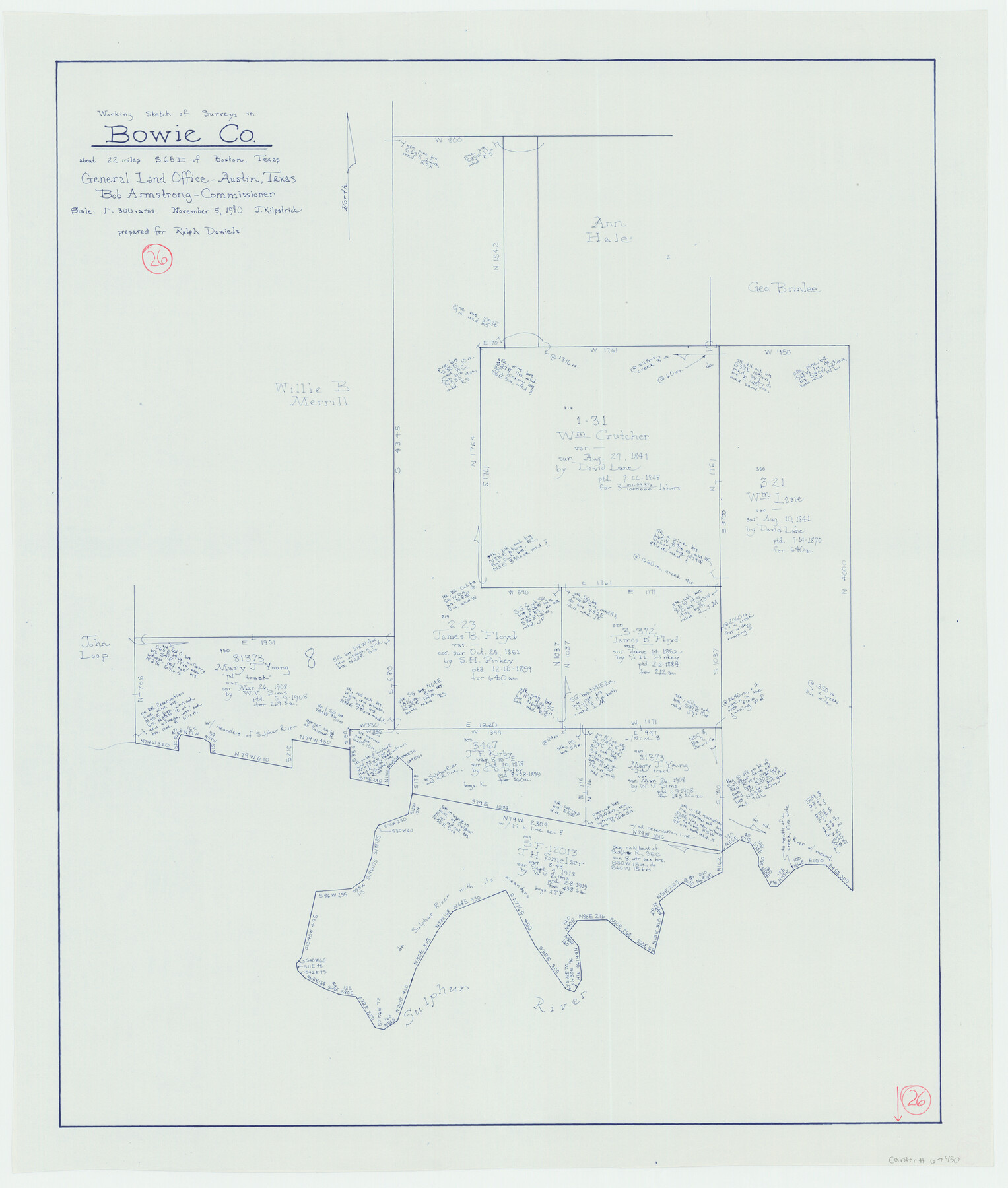 67430, Bowie County Working Sketch 26, General Map Collection