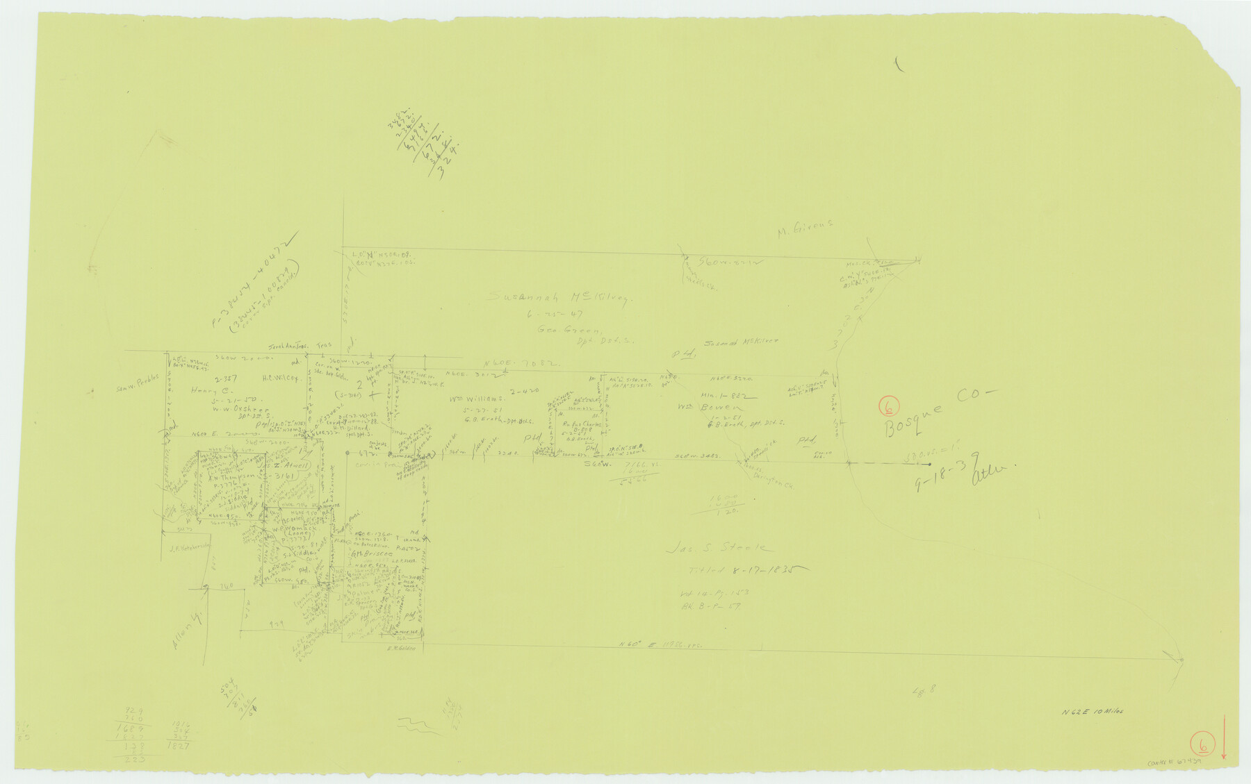 67439, Bosque County Working Sketch 6, General Map Collection