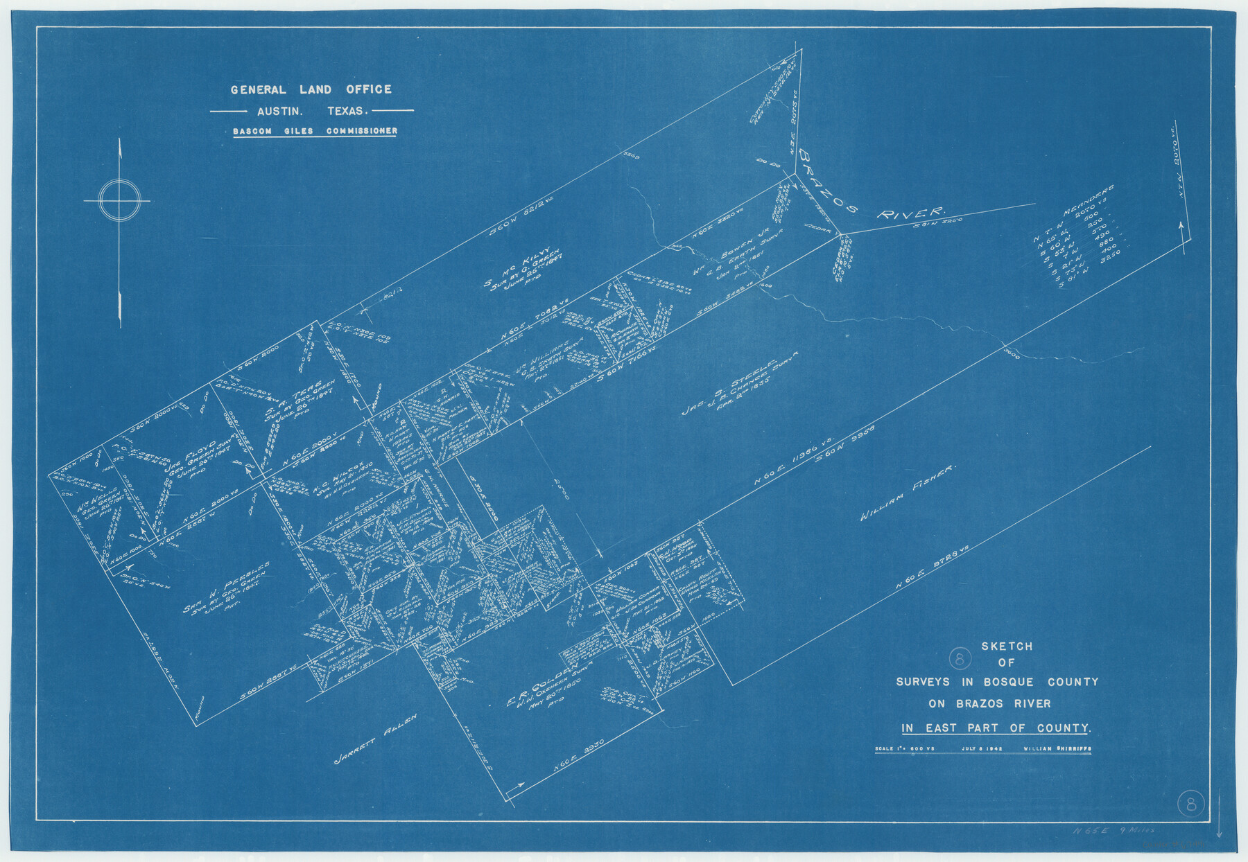 67441, Bosque County Working Sketch 8, General Map Collection