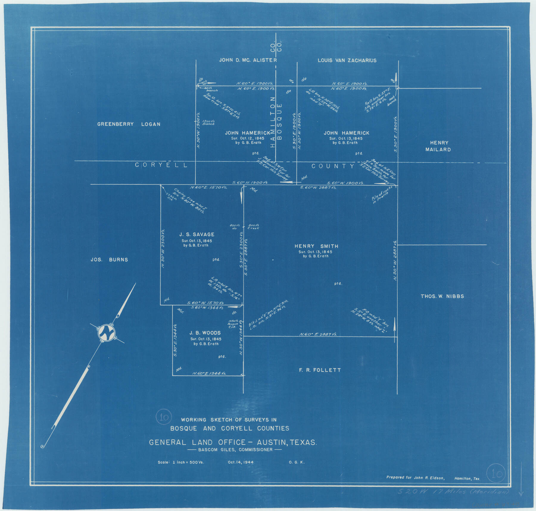 67443, Bosque County Working Sketch 10, General Map Collection