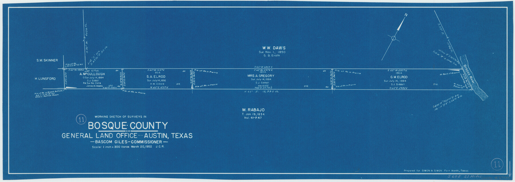 67444, Bosque County Working Sketch 11, General Map Collection