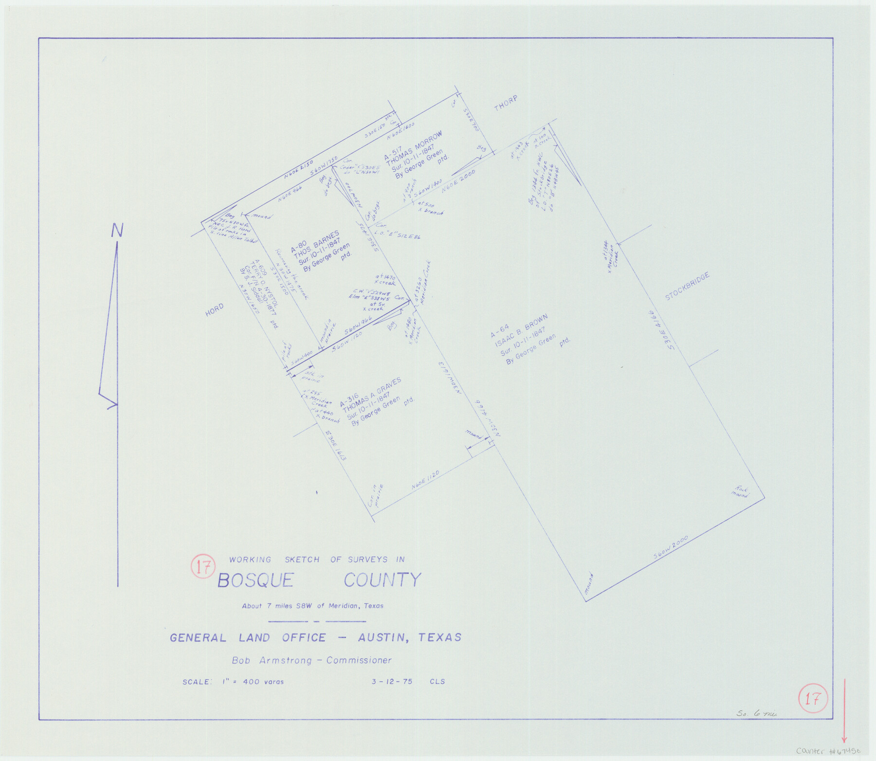 67450, Bosque County Working Sketch 17, General Map Collection