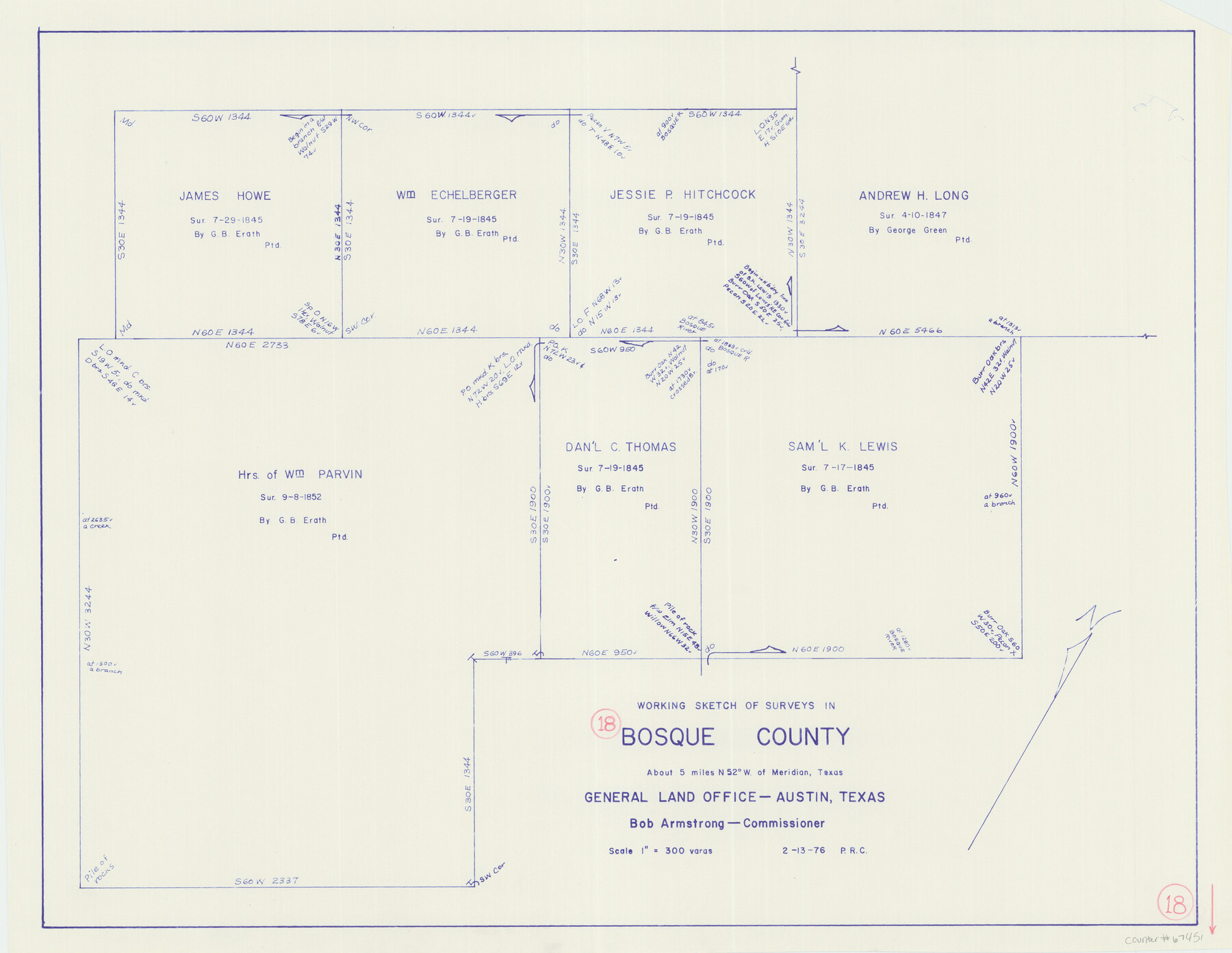 67451, Bosque County Working Sketch 18, General Map Collection