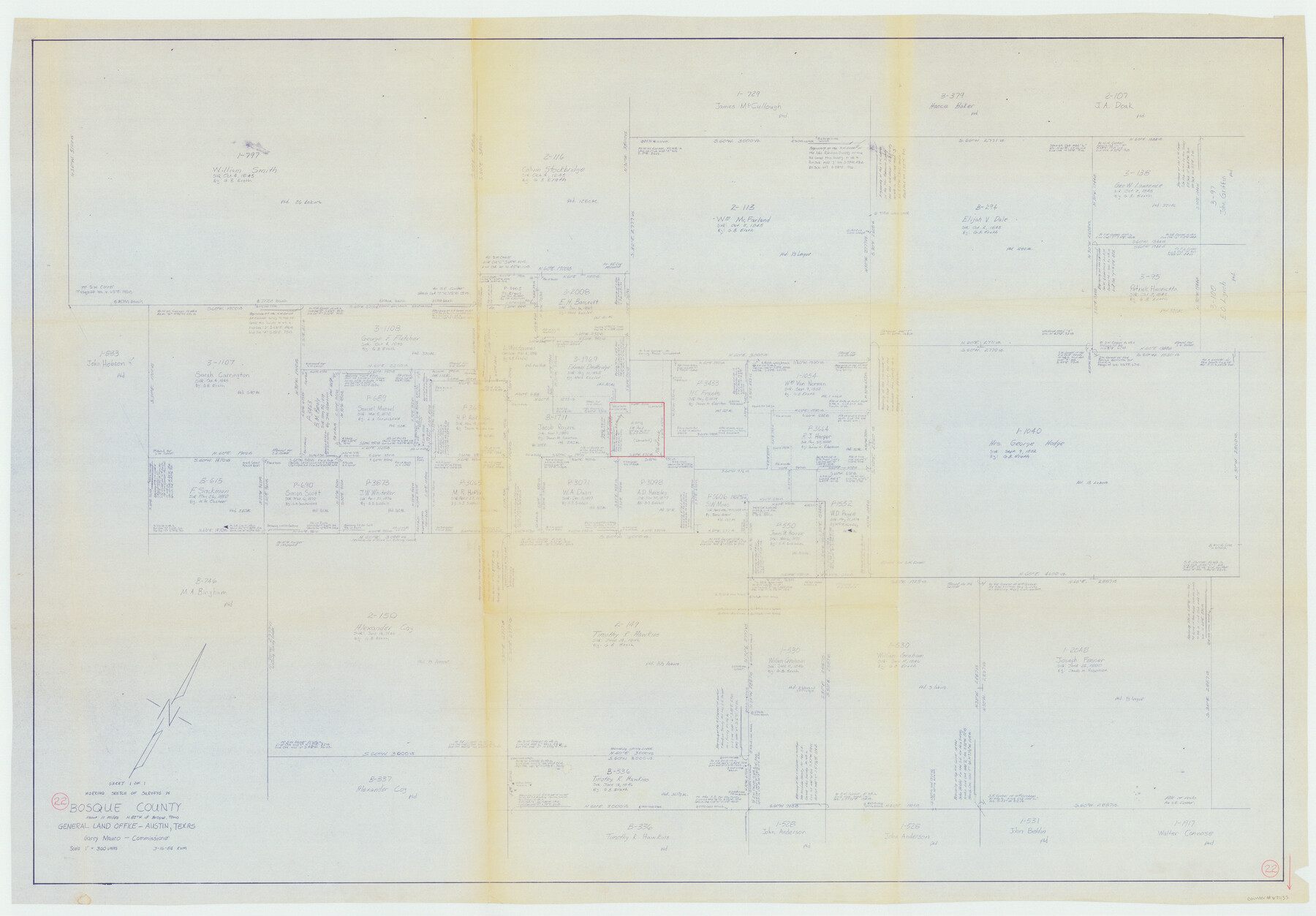 67455, Bosque County Working Sketch 22, General Map Collection